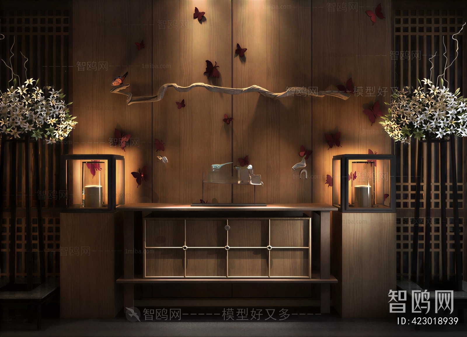 New Chinese Style Entrance Cabinet