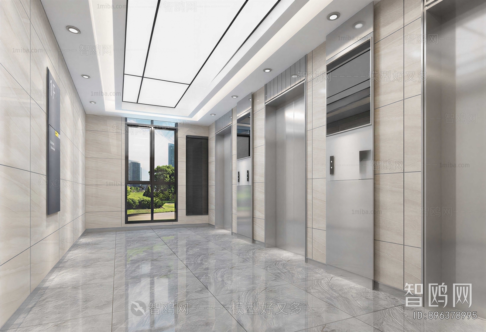 Modern Office Elevator Hall