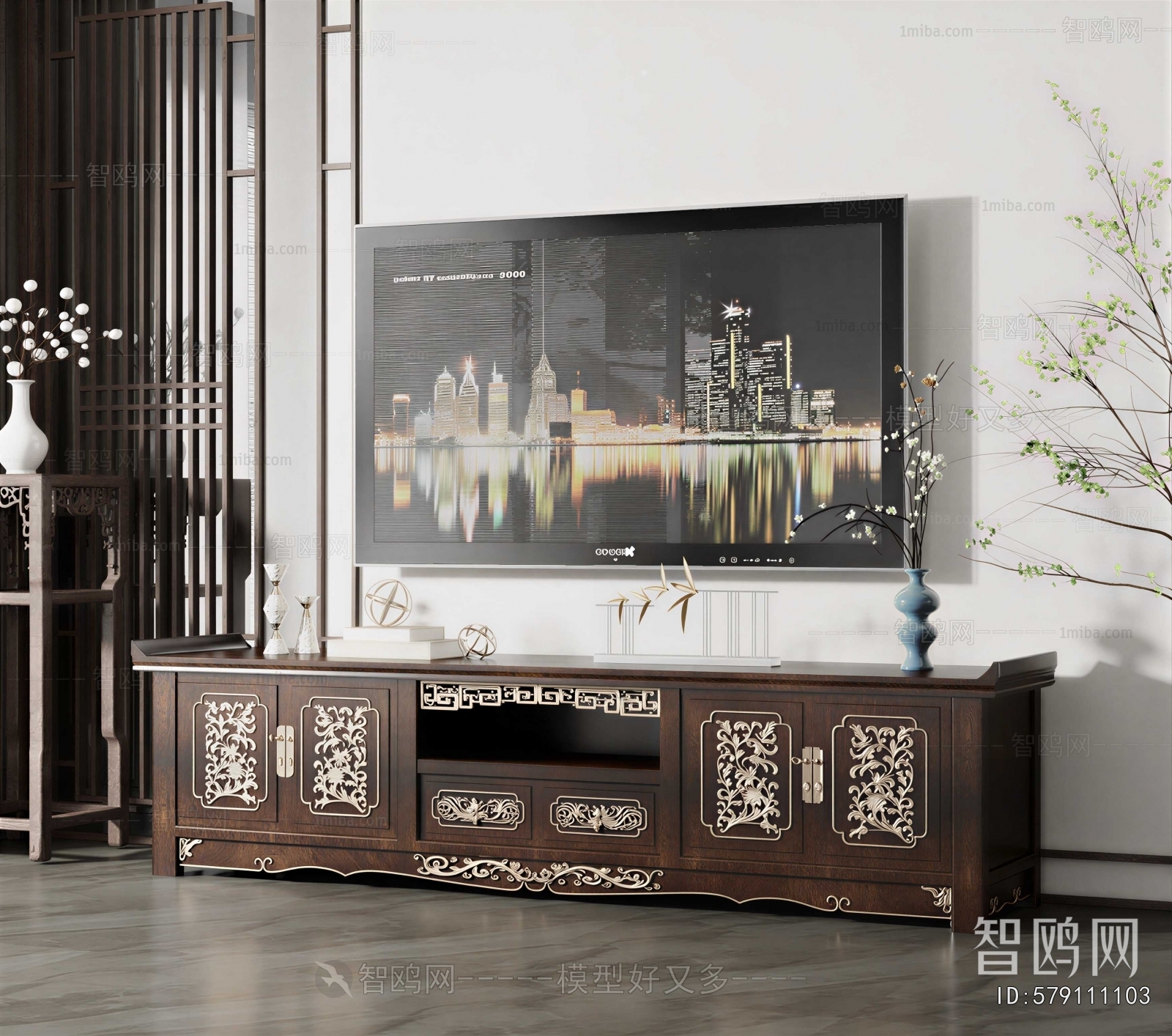 New Chinese Style TV Cabinet