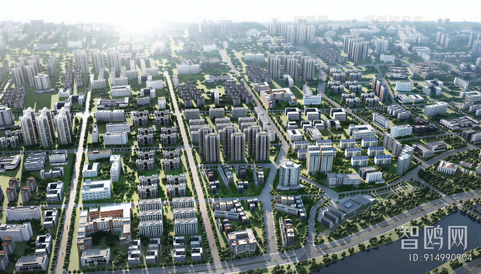 Modern Architectural Bird's-eye View Planning