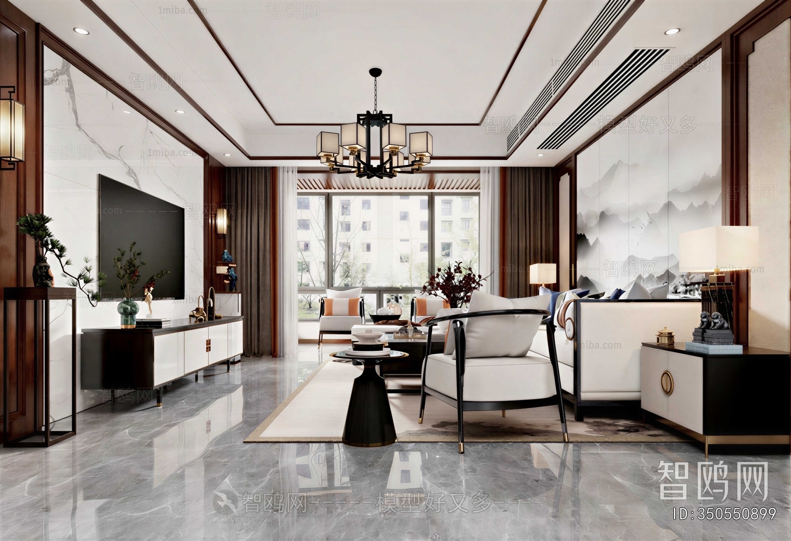 New Chinese Style A Living Room
