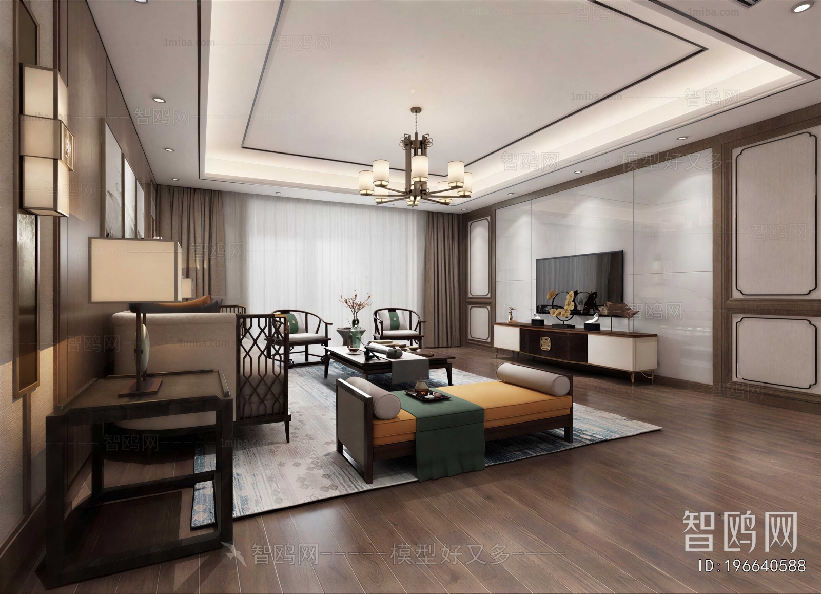 New Chinese Style A Living Room