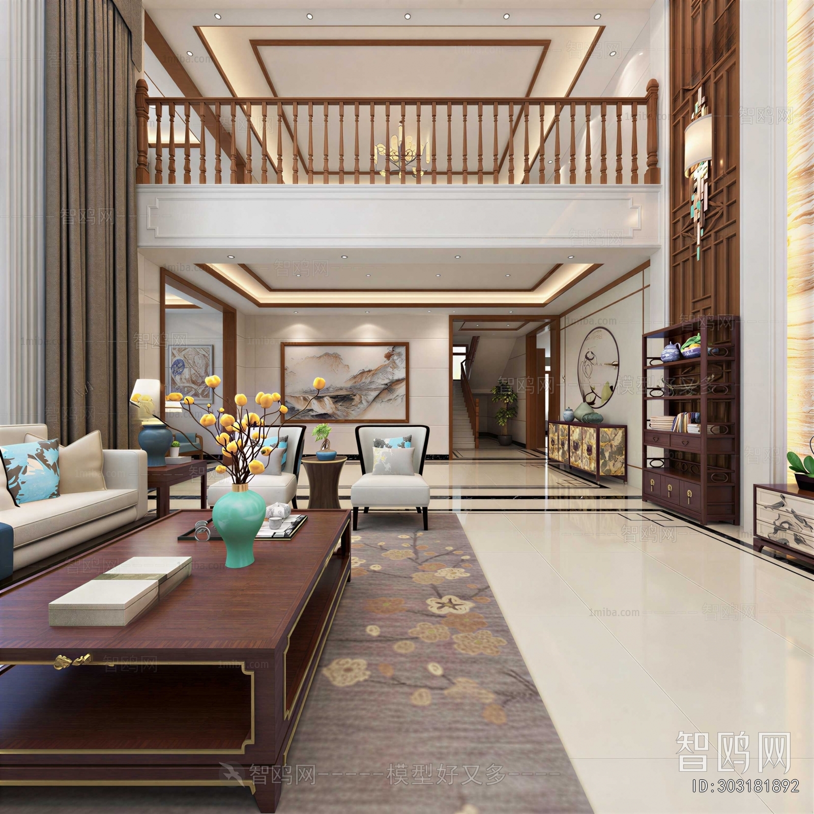 New Chinese Style A Living Room