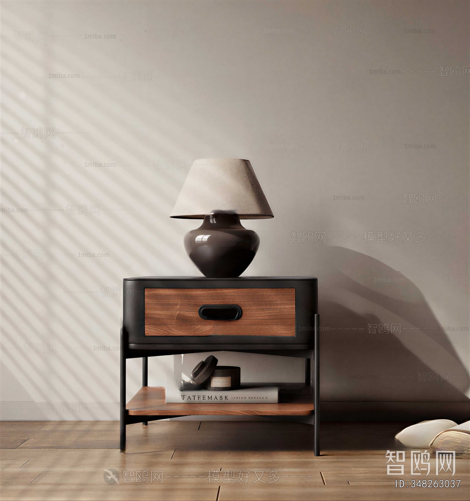 Wabi-sabi Style Bedside Cupboard