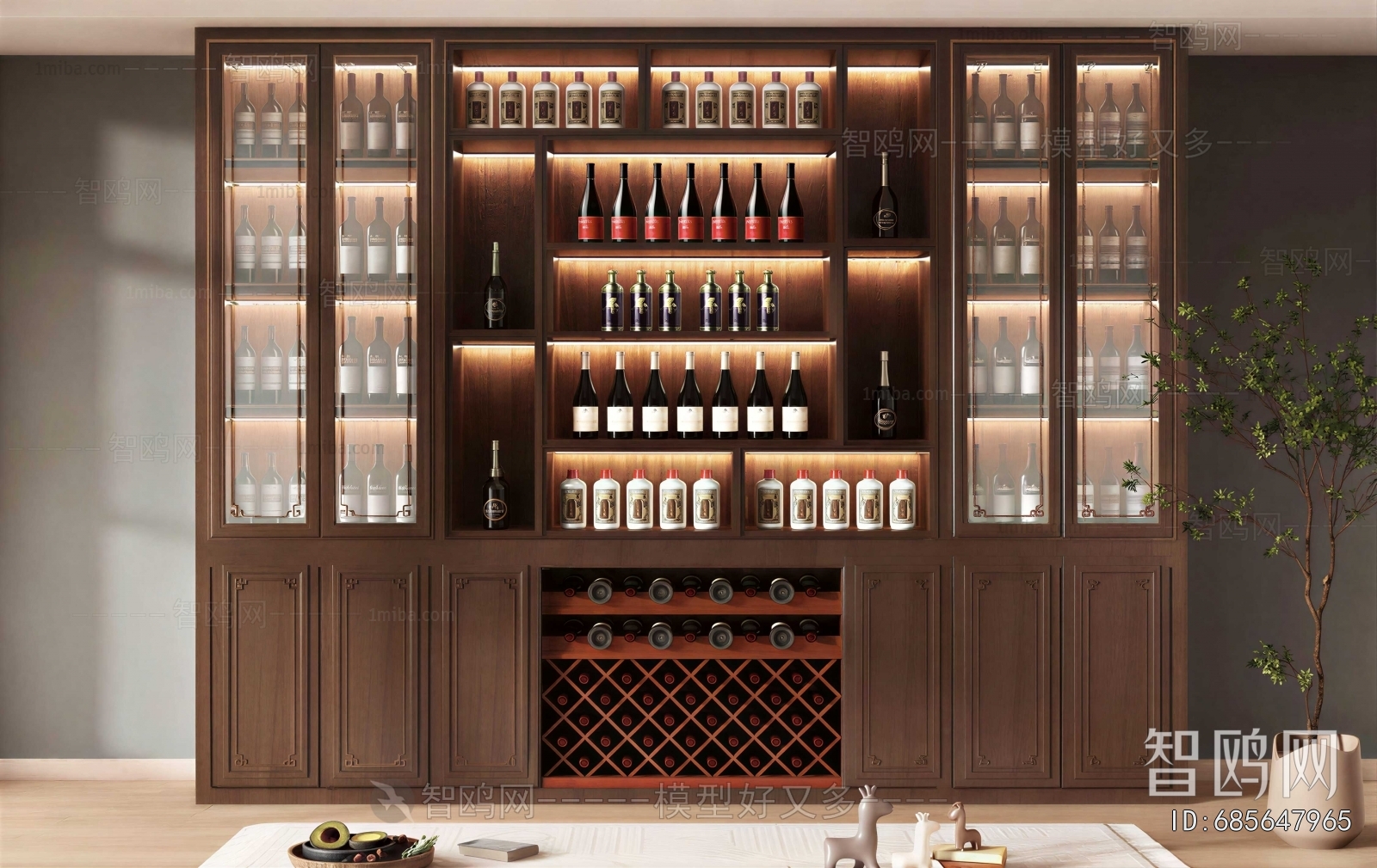 New Chinese Style Wine Cabinet