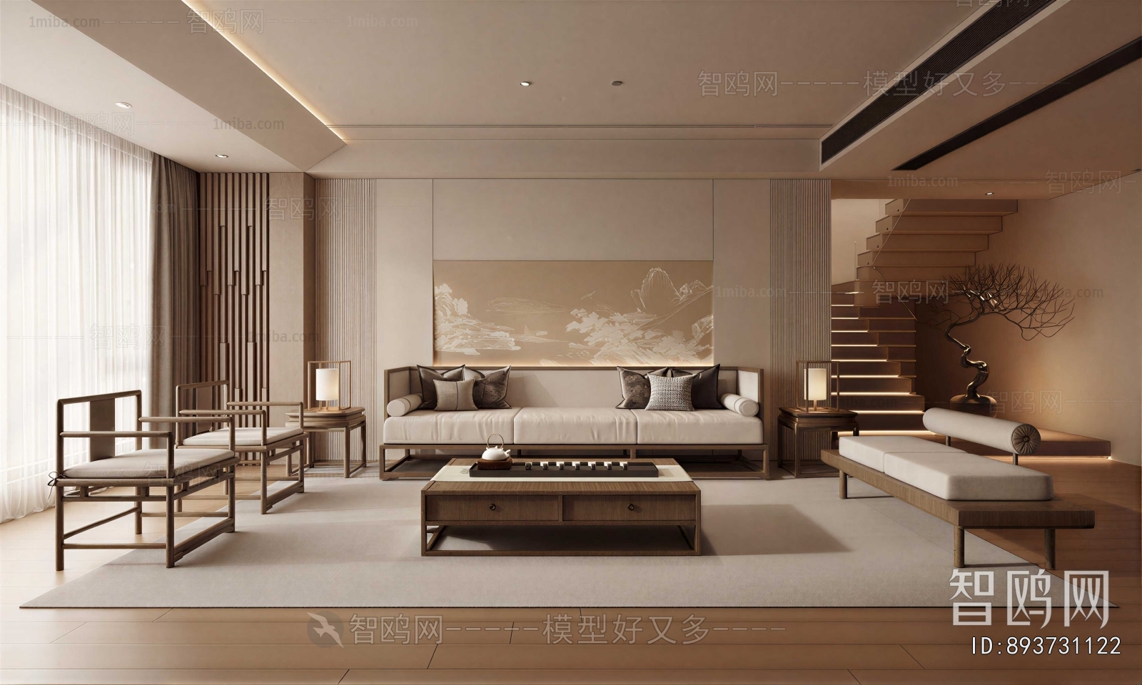 New Chinese Style A Living Room
