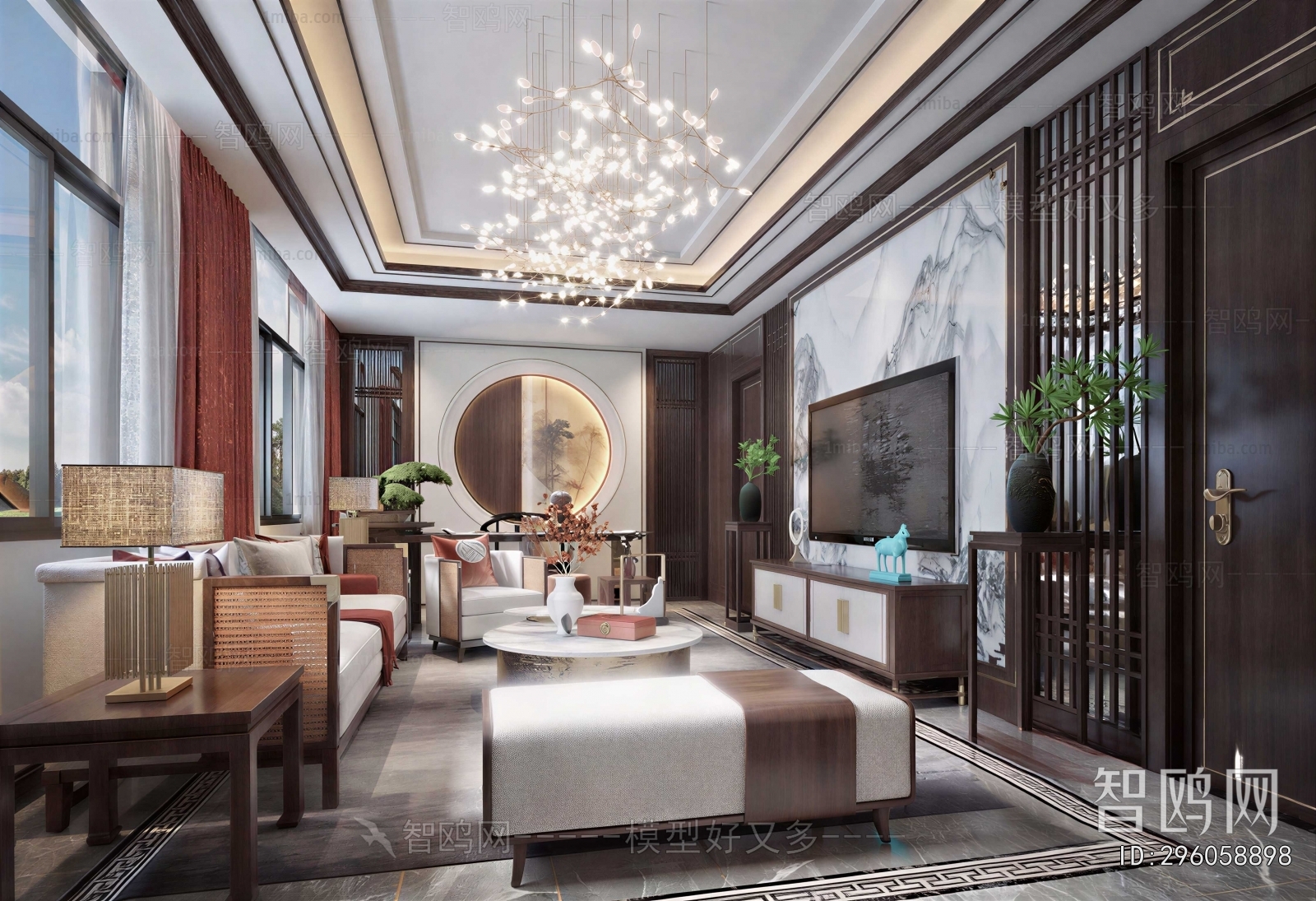 New Chinese Style A Living Room