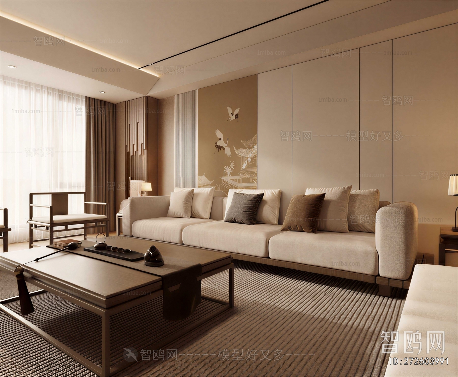 New Chinese Style A Living Room