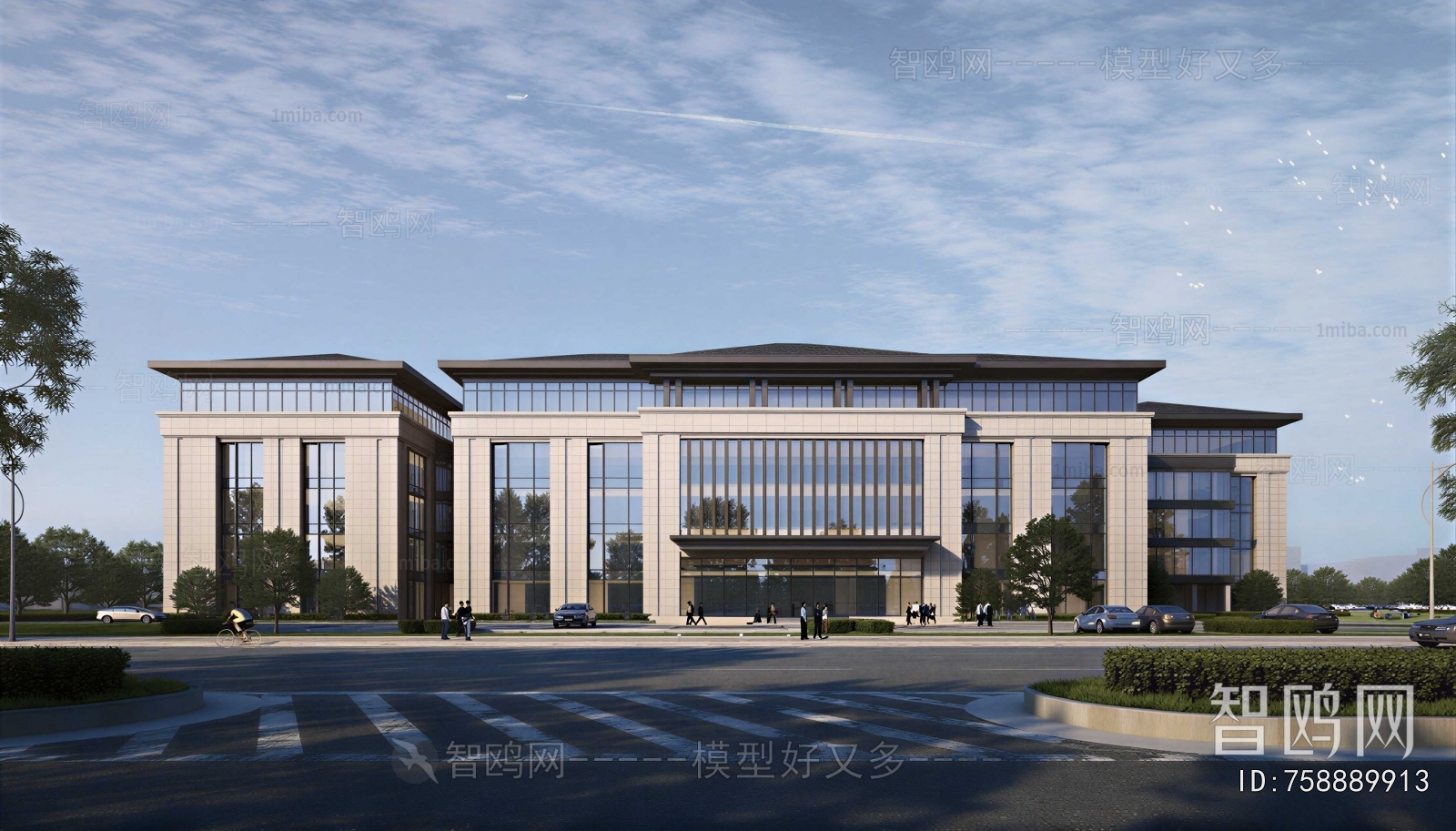 New Chinese Style Appearance Of Commercial Building