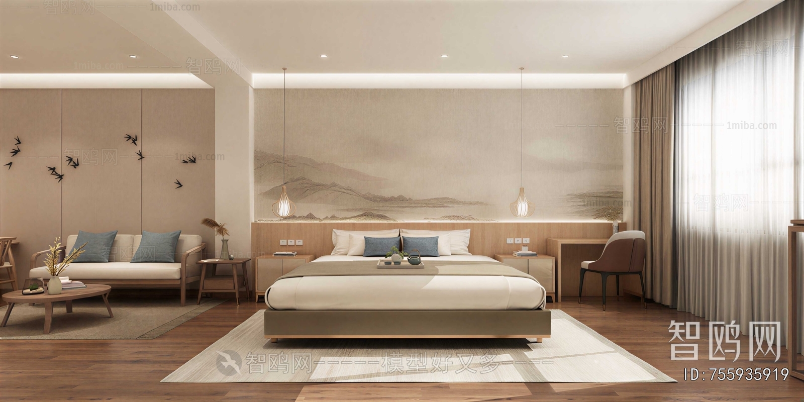New Chinese Style Bedroom