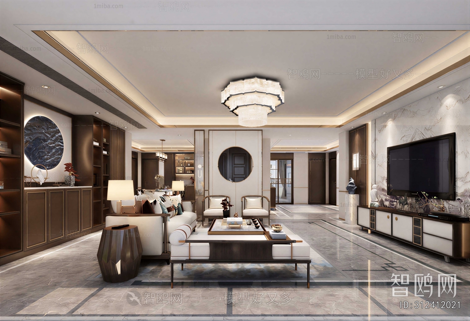 New Chinese Style A Living Room