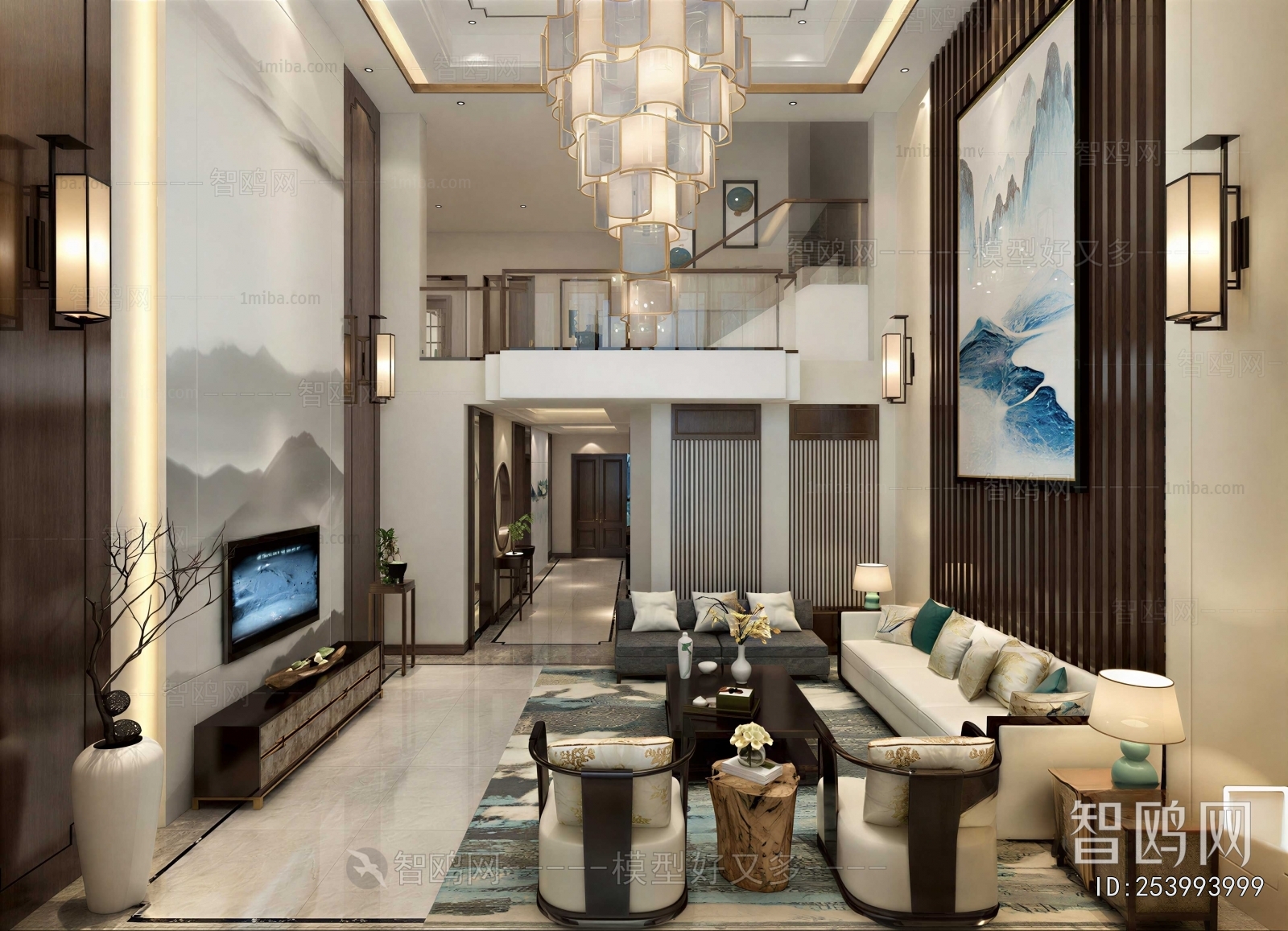 New Chinese Style A Living Room