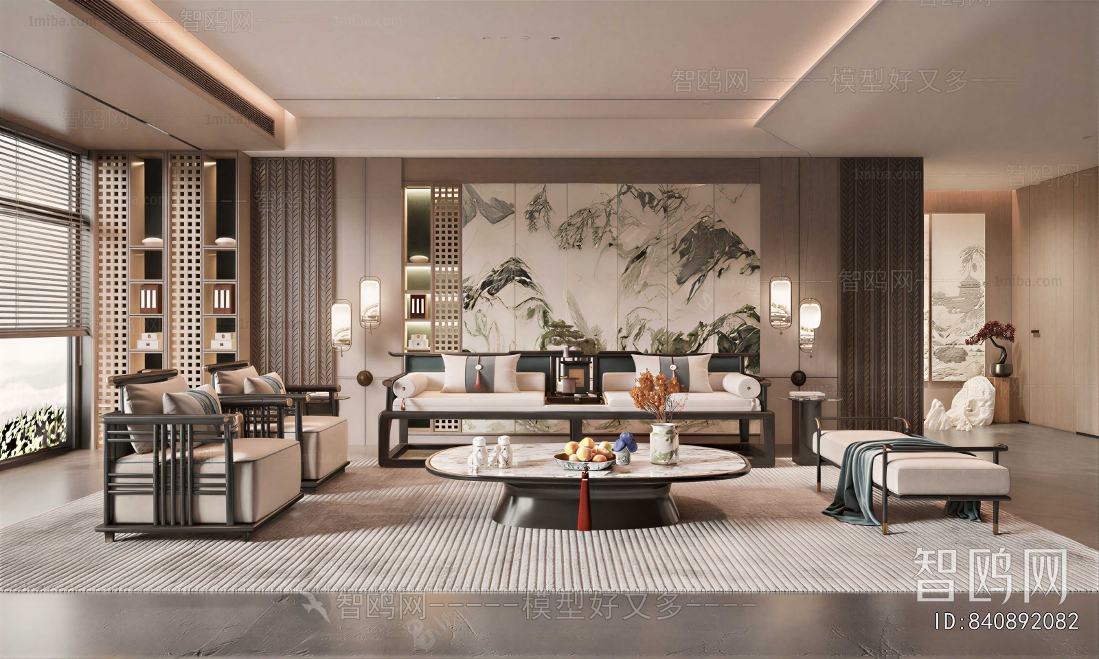 New Chinese Style A Living Room