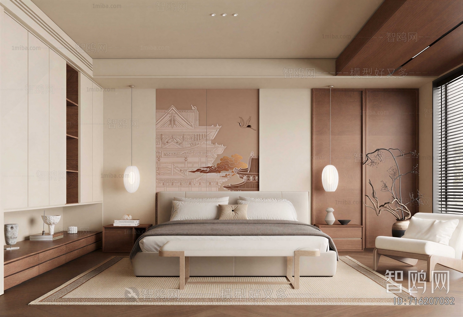 New Chinese Style Bedroom