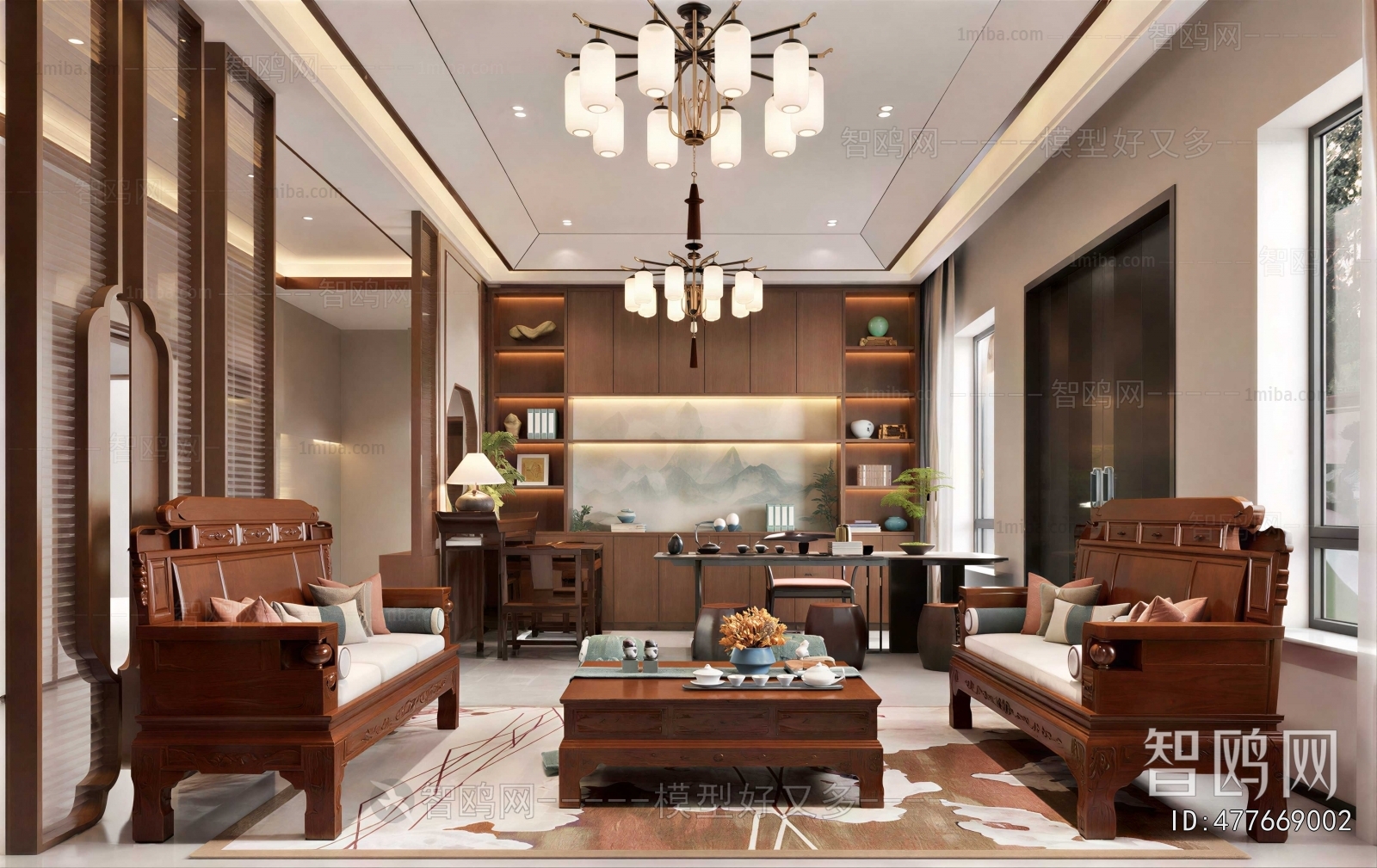 New Chinese Style A Living Room