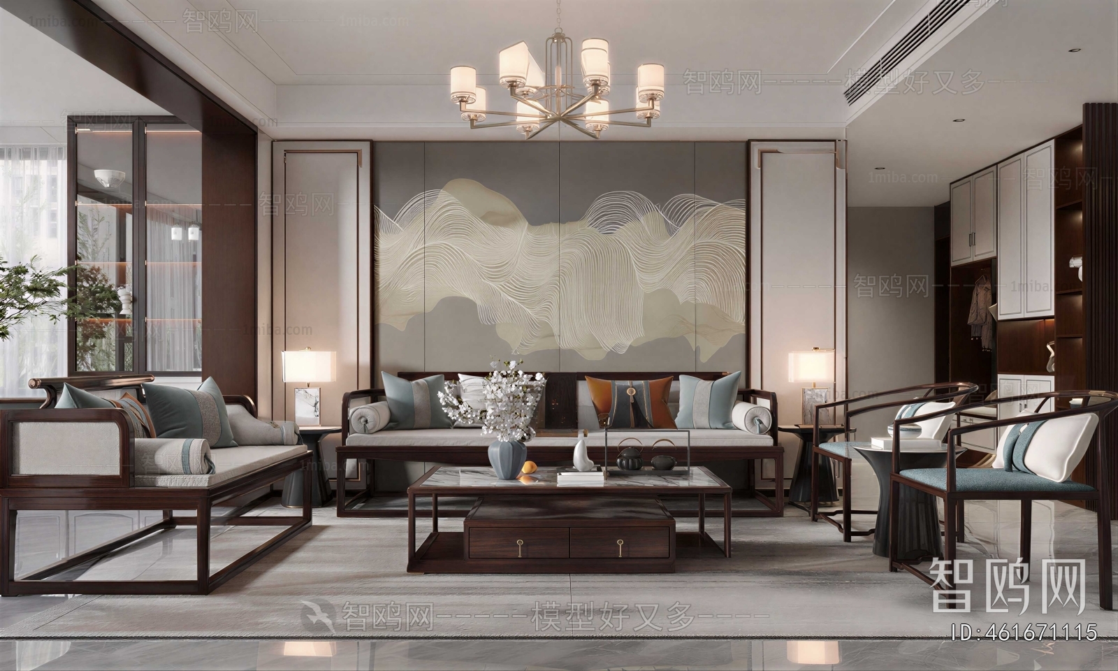 New Chinese Style A Living Room
