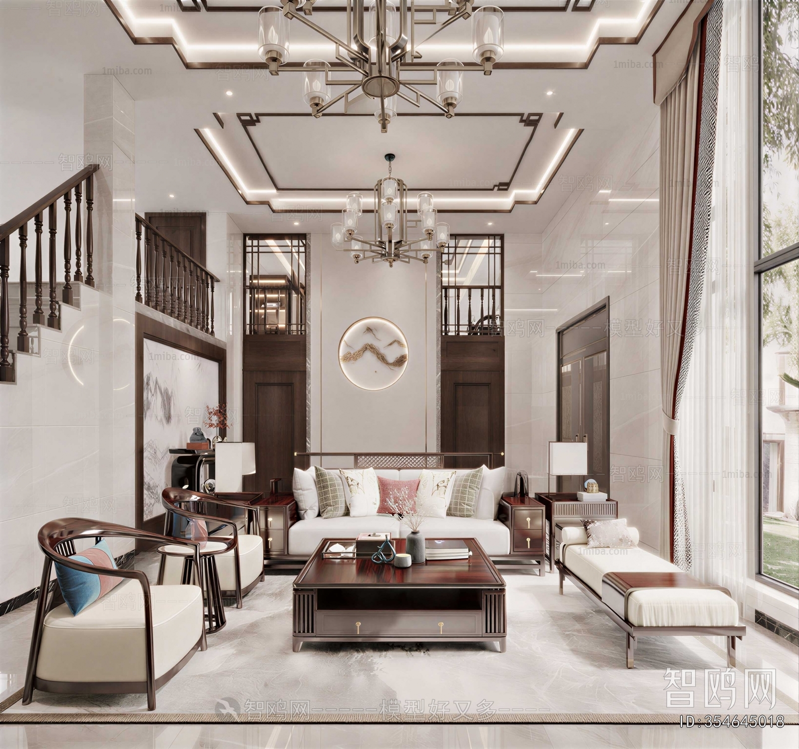 New Chinese Style A Living Room