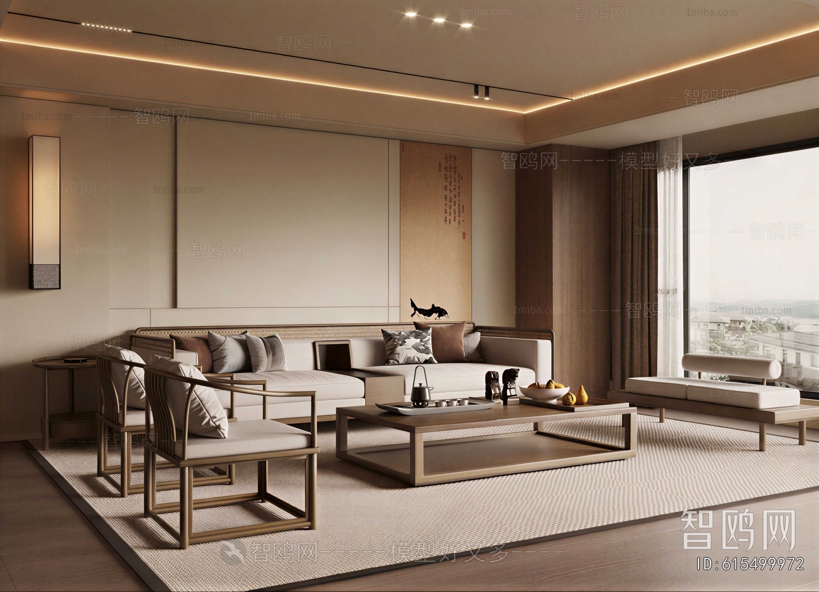New Chinese Style A Living Room