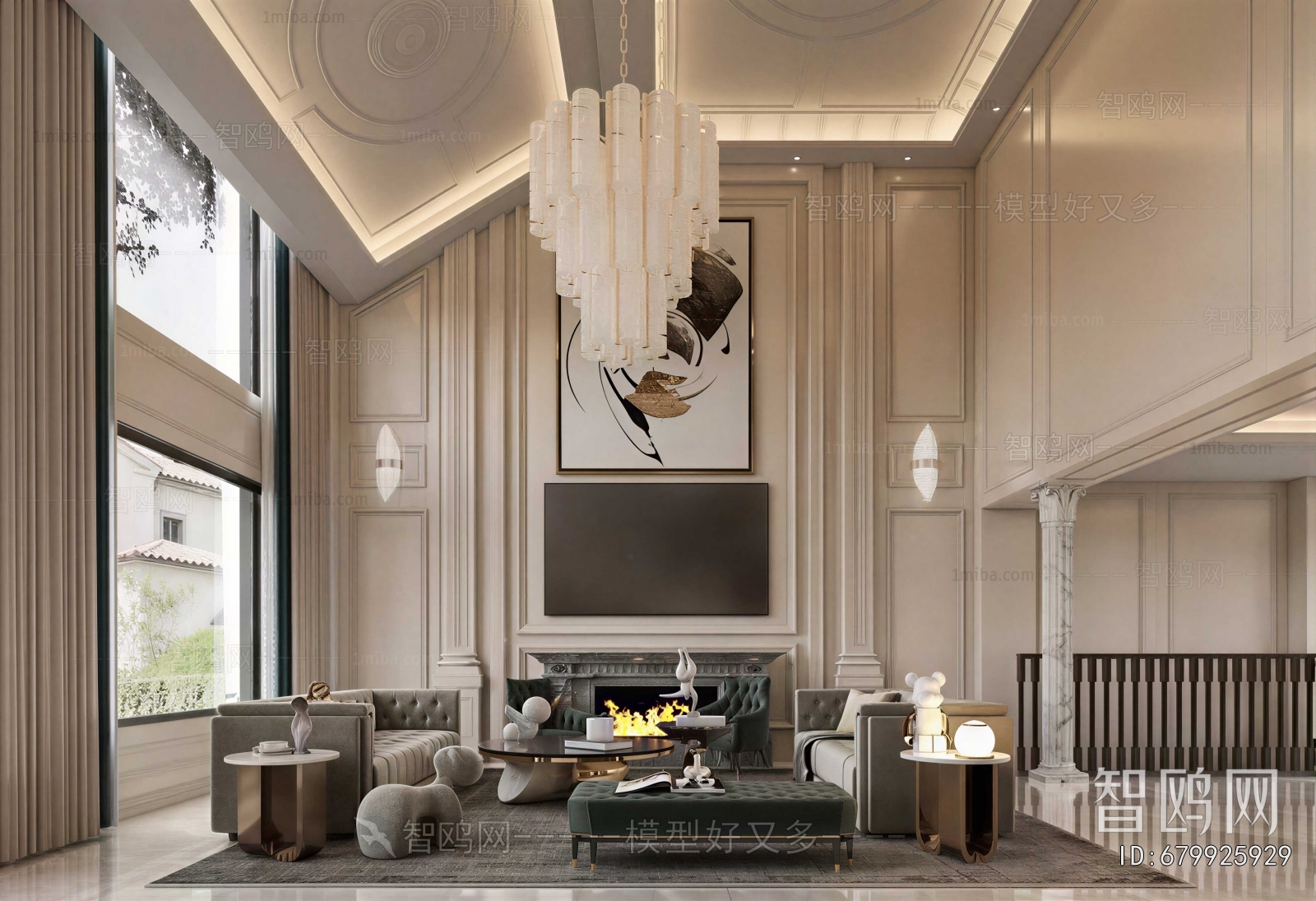 Simple European Style A Living Room