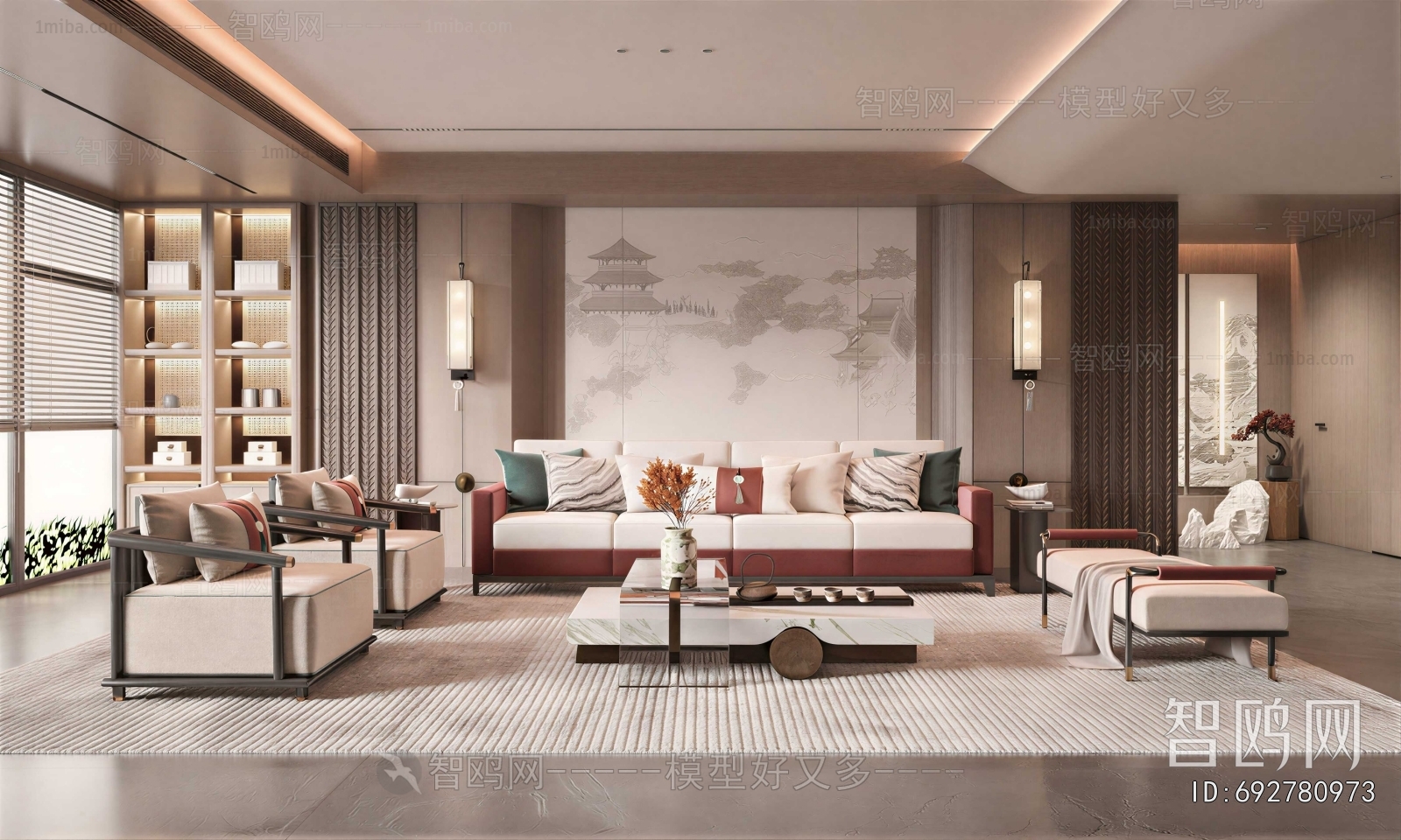 New Chinese Style A Living Room