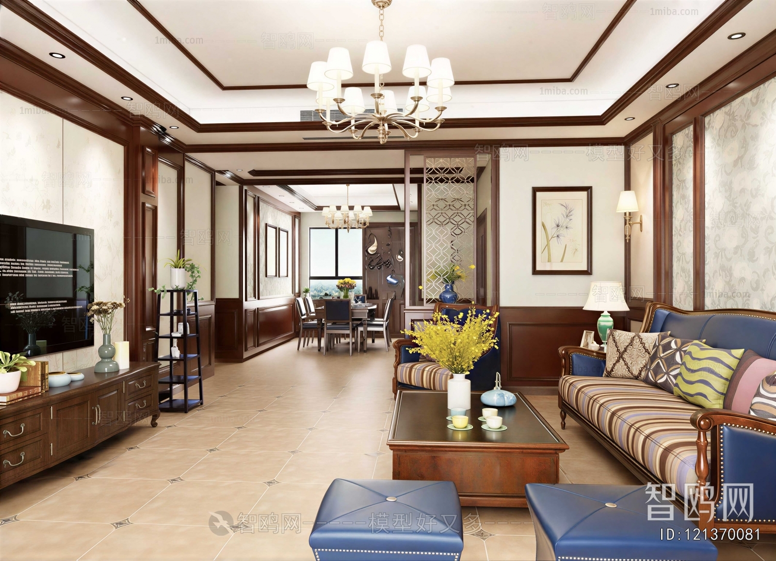 New Chinese Style A Living Room