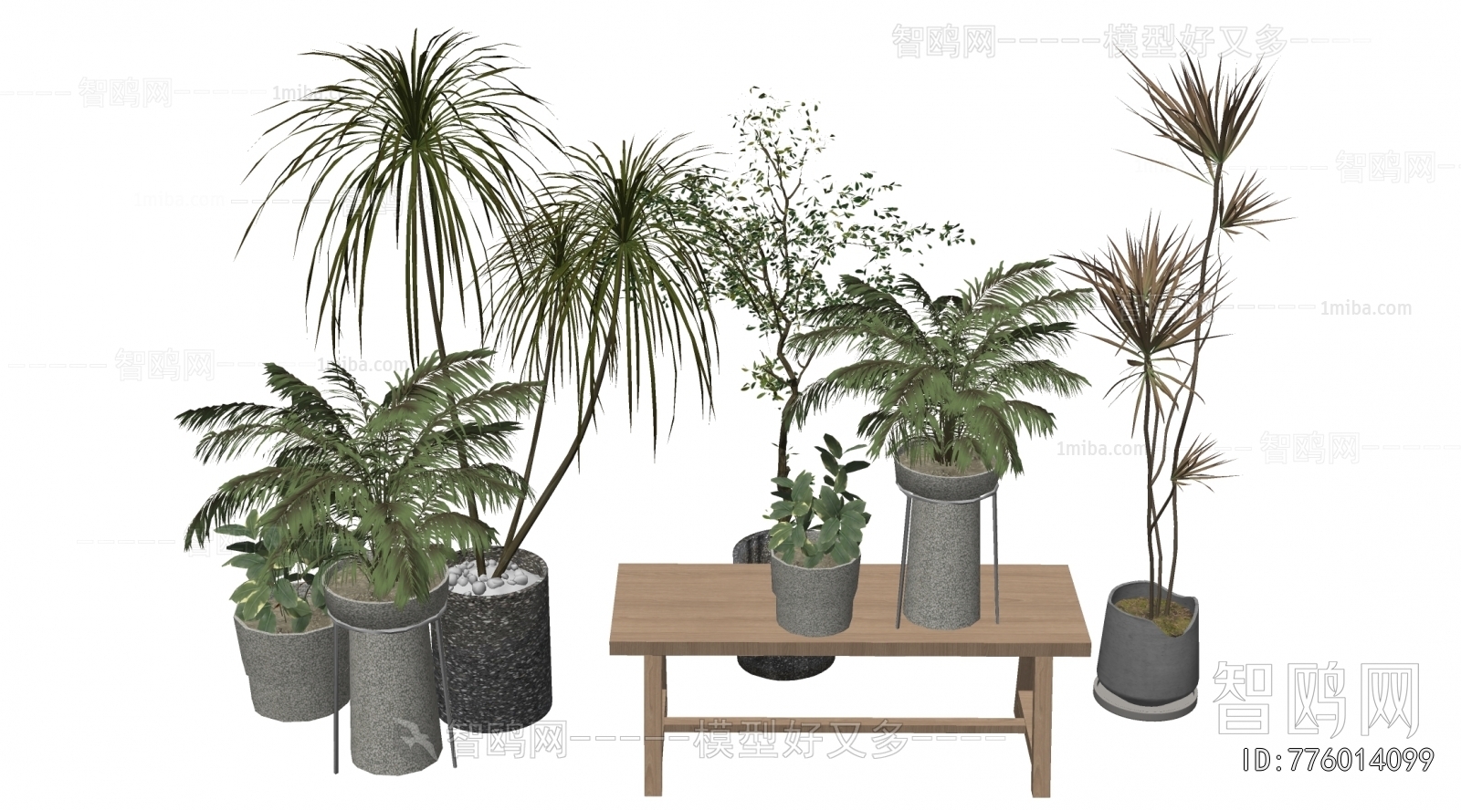 Modern Ground Green Plant Potted Plants