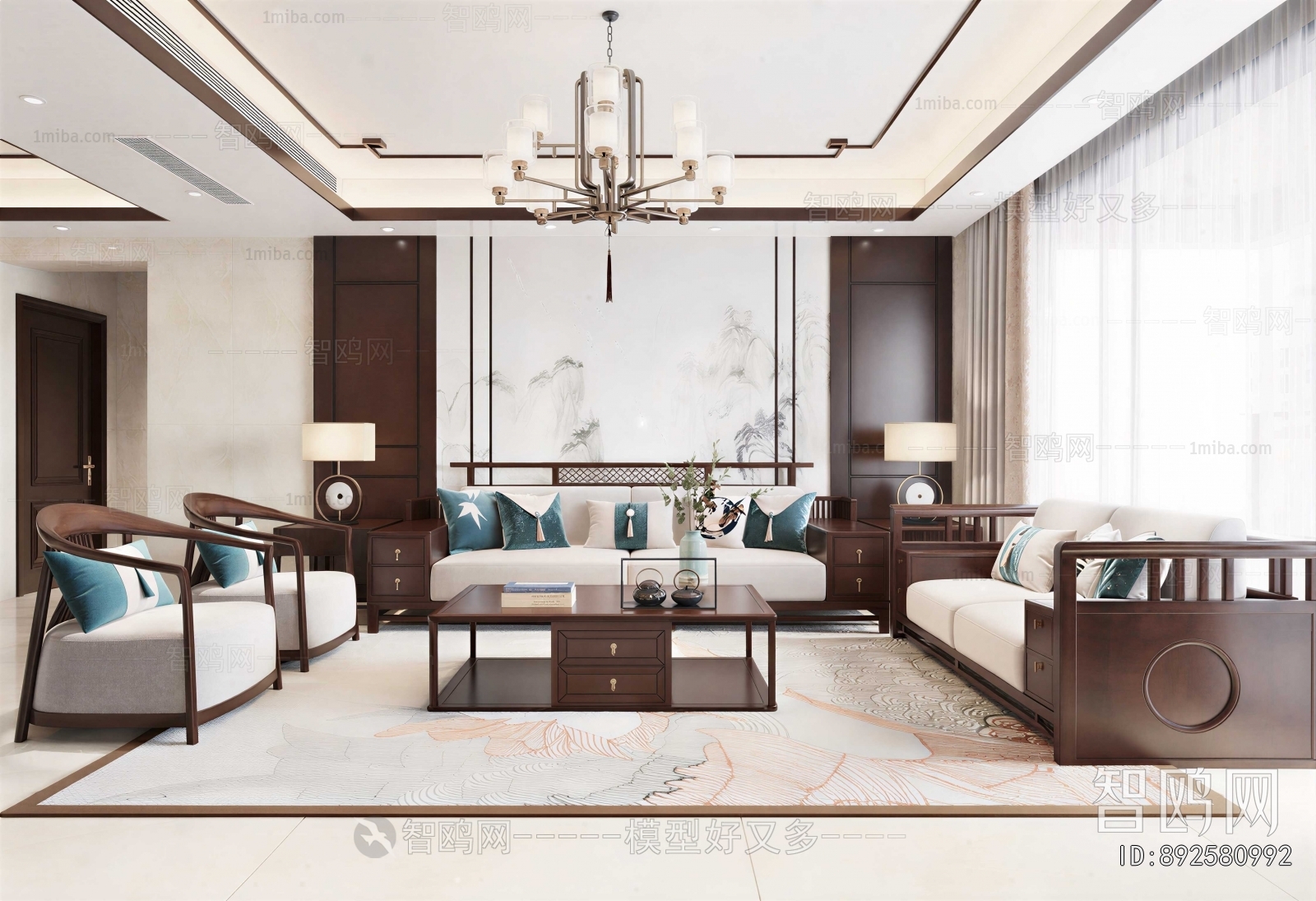 New Chinese Style A Living Room