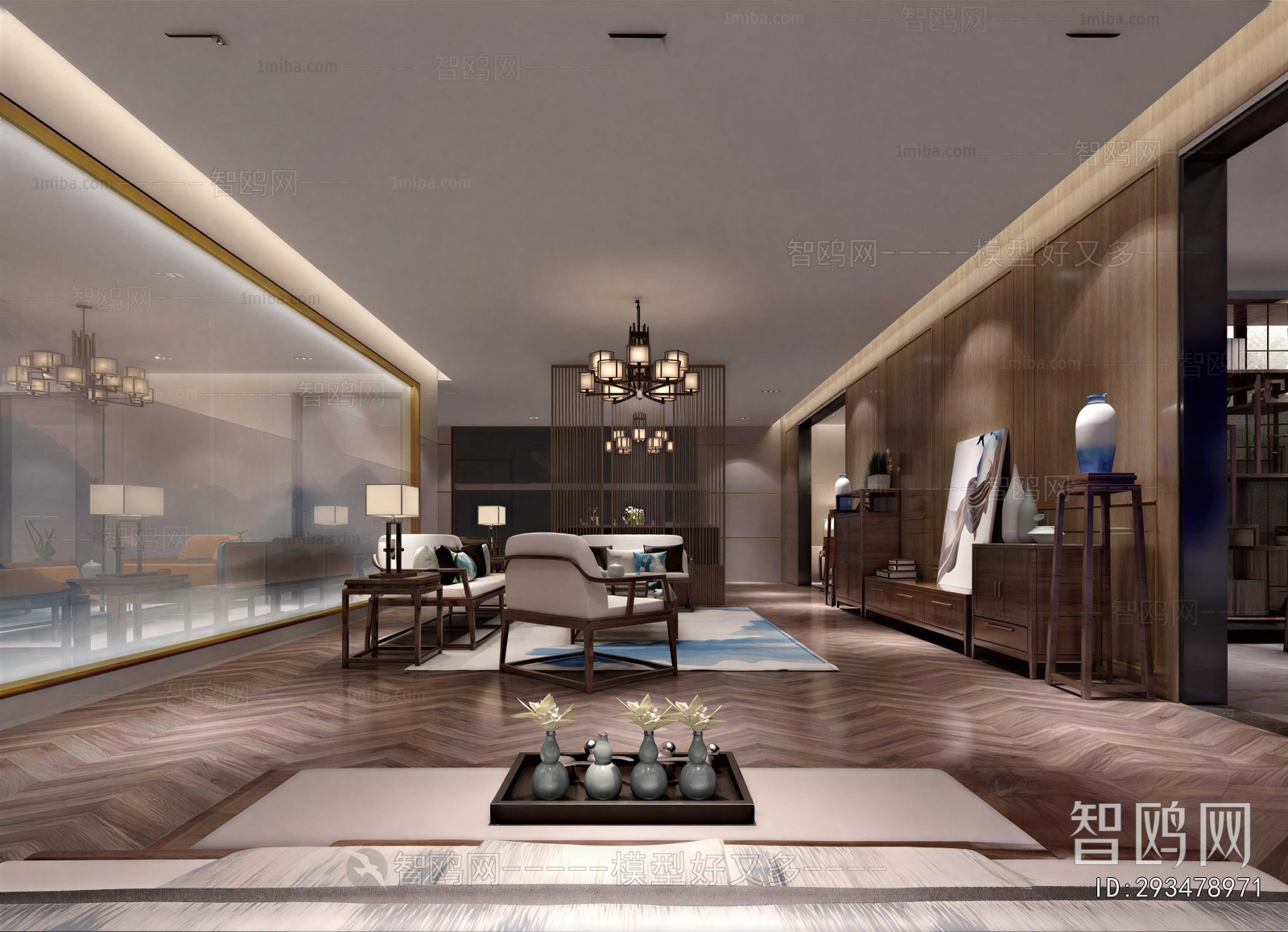New Chinese Style A Living Room