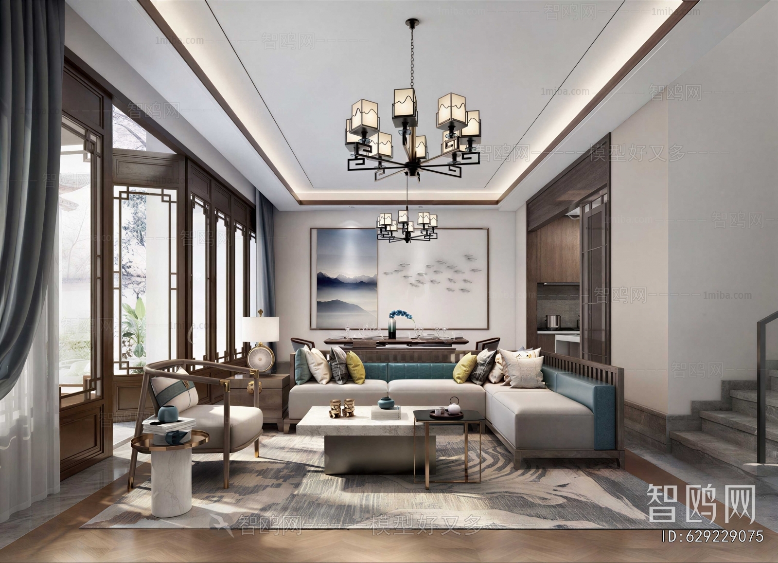 New Chinese Style A Living Room