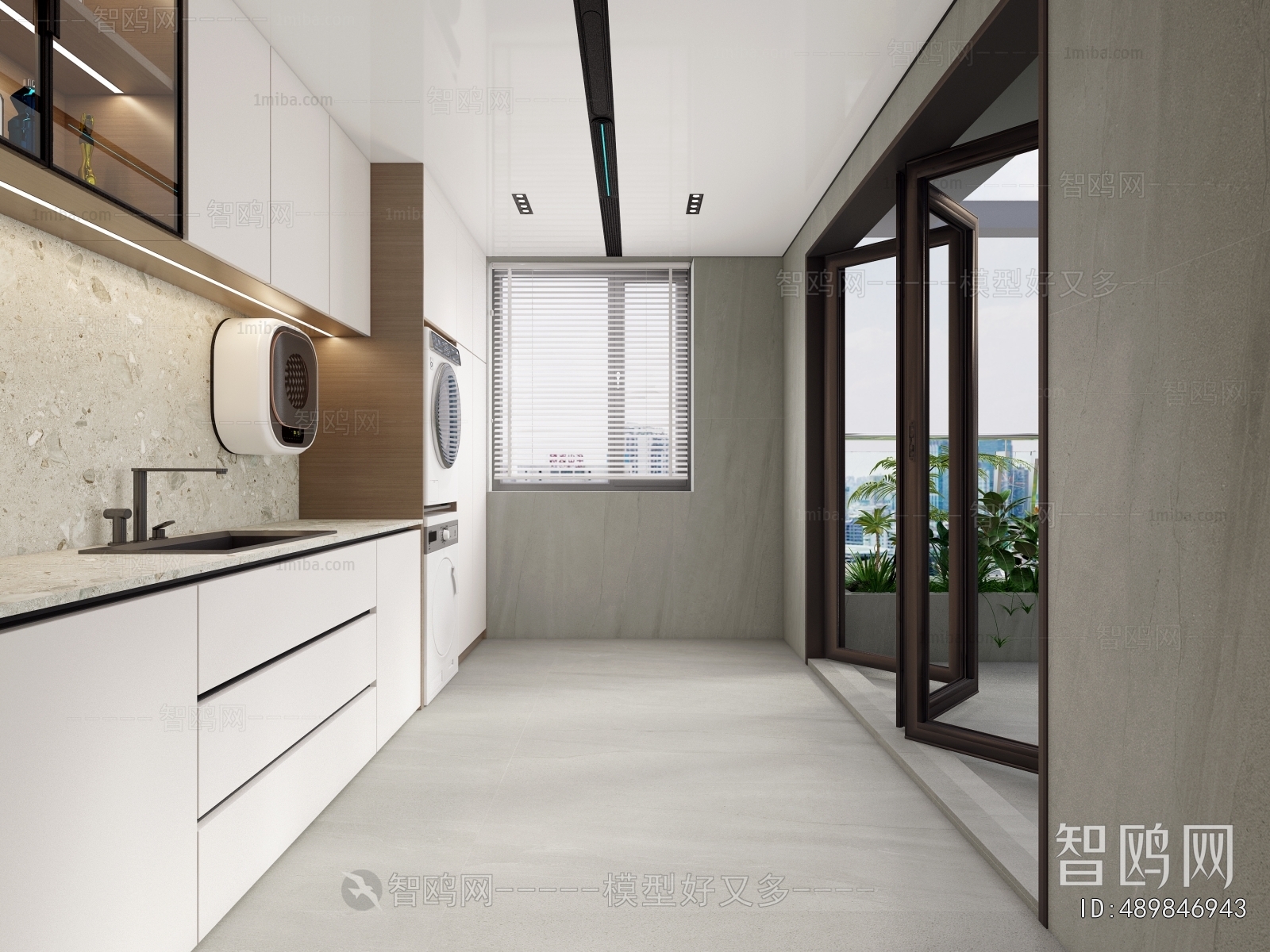 Modern Balcony Laundry Room