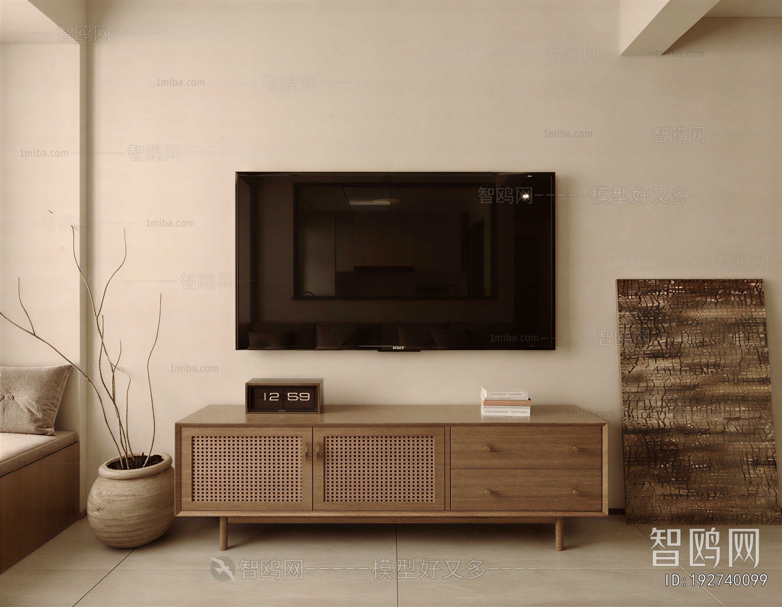 Wabi-sabi Style TV Cabinet