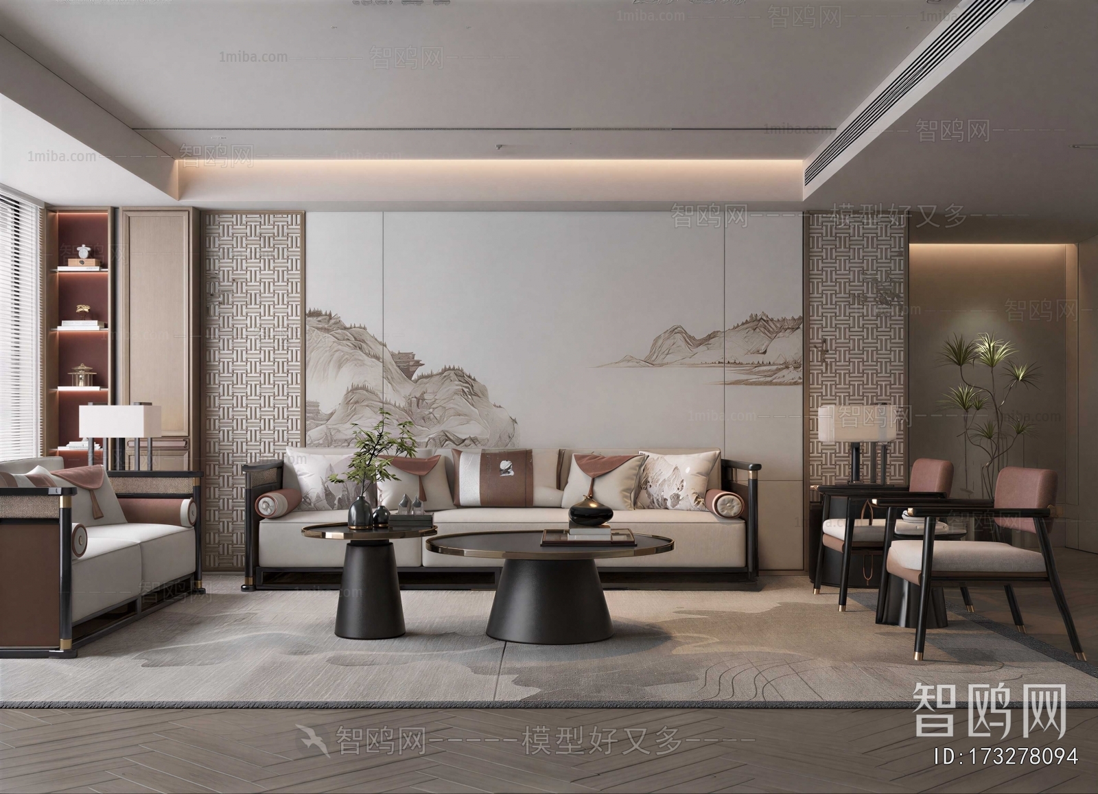 New Chinese Style A Living Room
