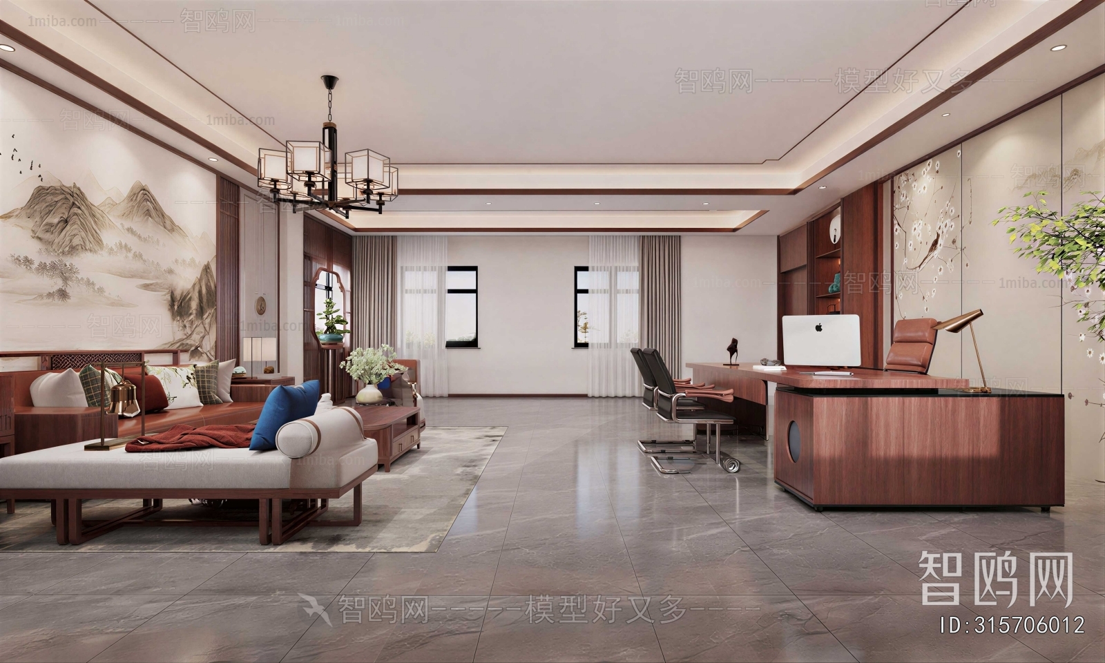 New Chinese Style A Living Room