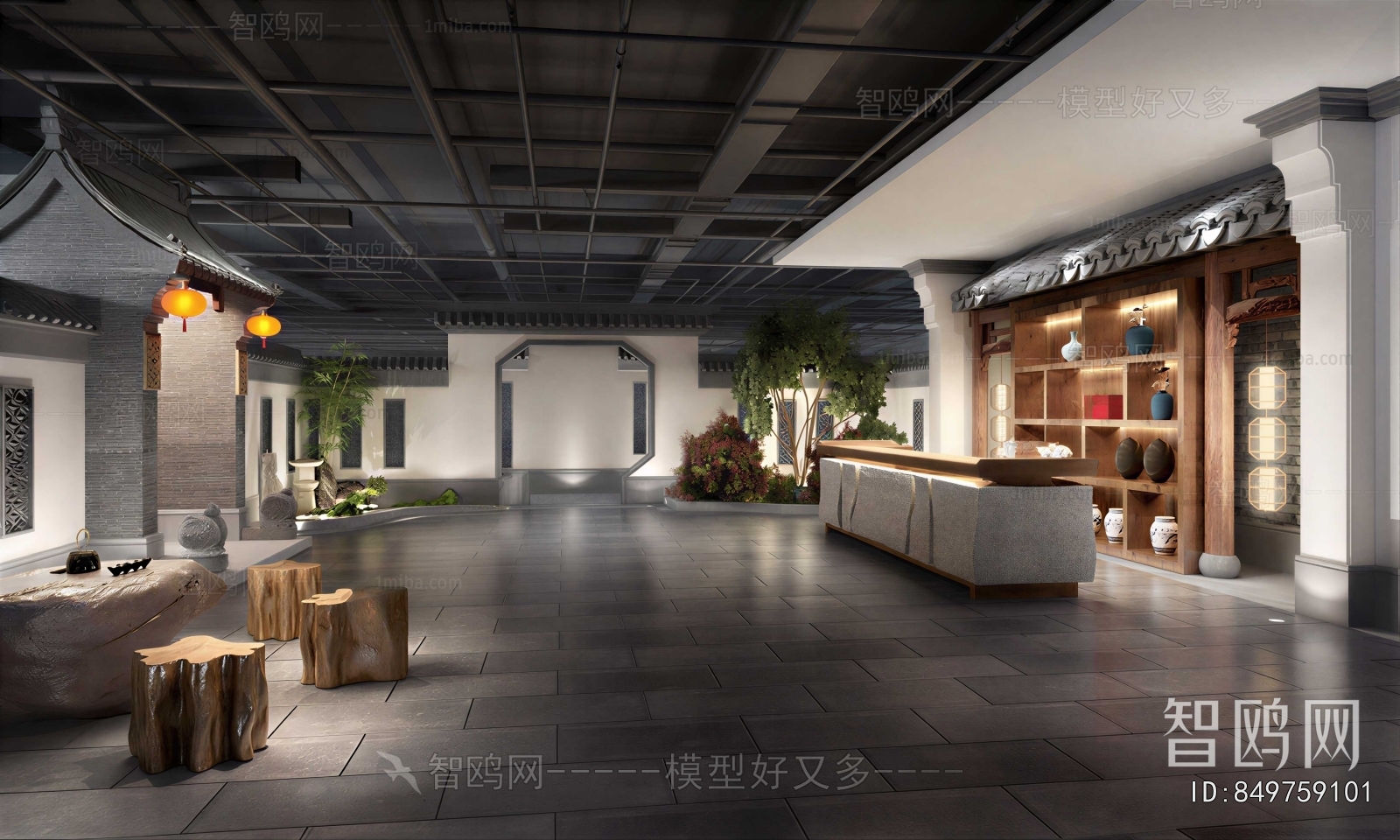 New Chinese Style A Living Room
