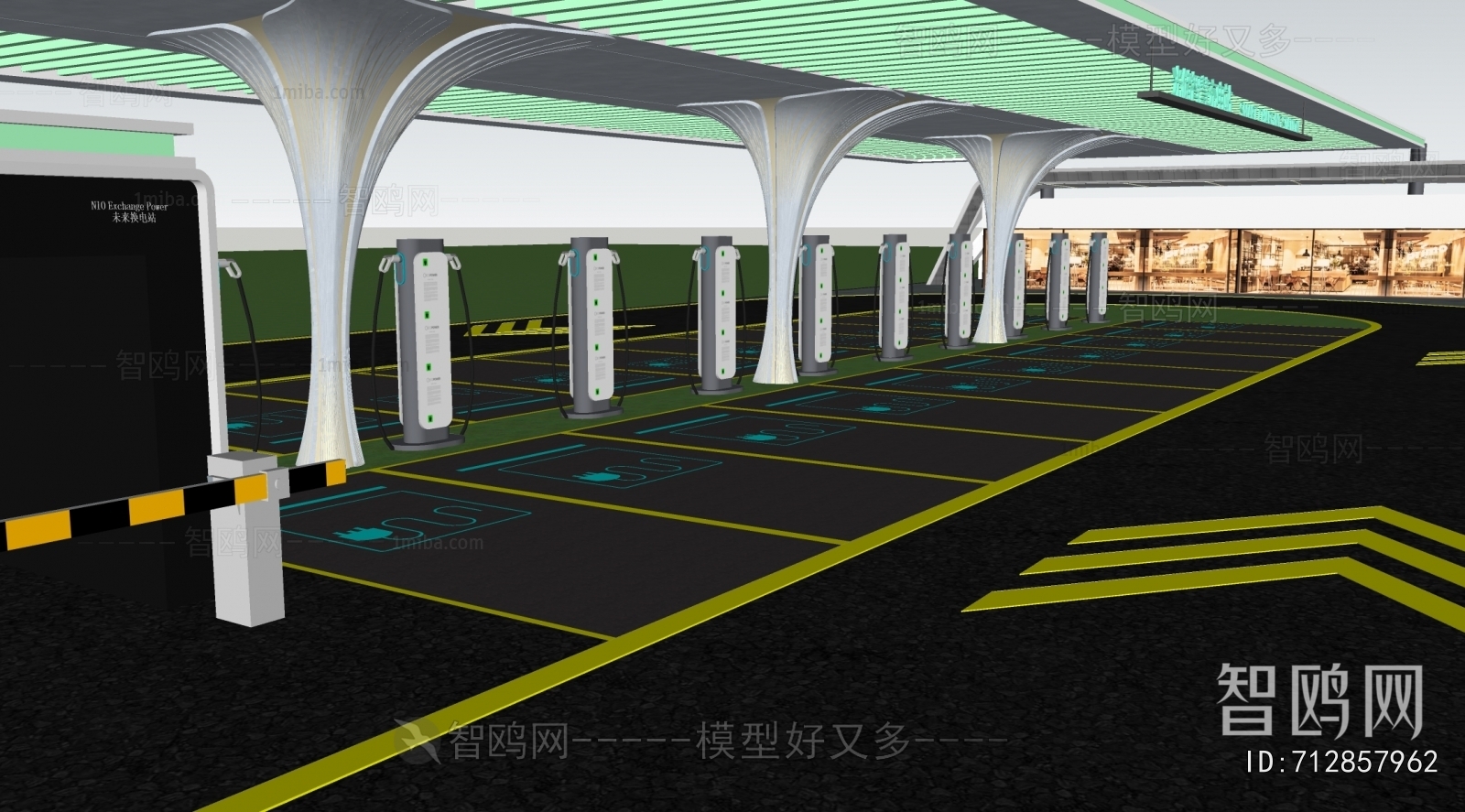 Modern Outdoor Parking Lot