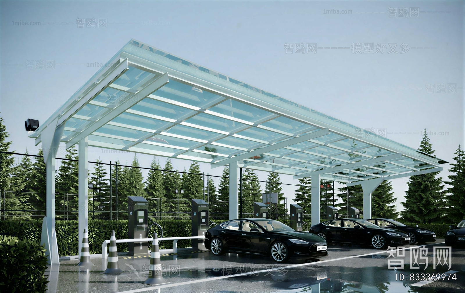 Modern Outdoor Parking Lot