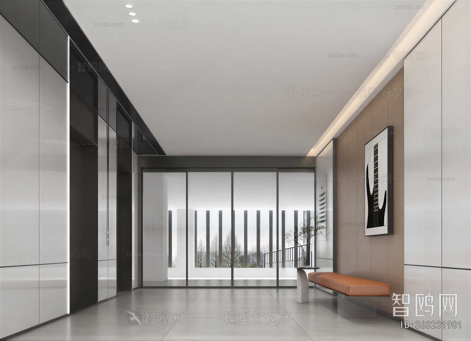 Modern Office Elevator Hall