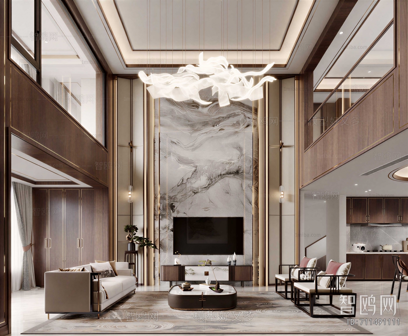 New Chinese Style A Living Room