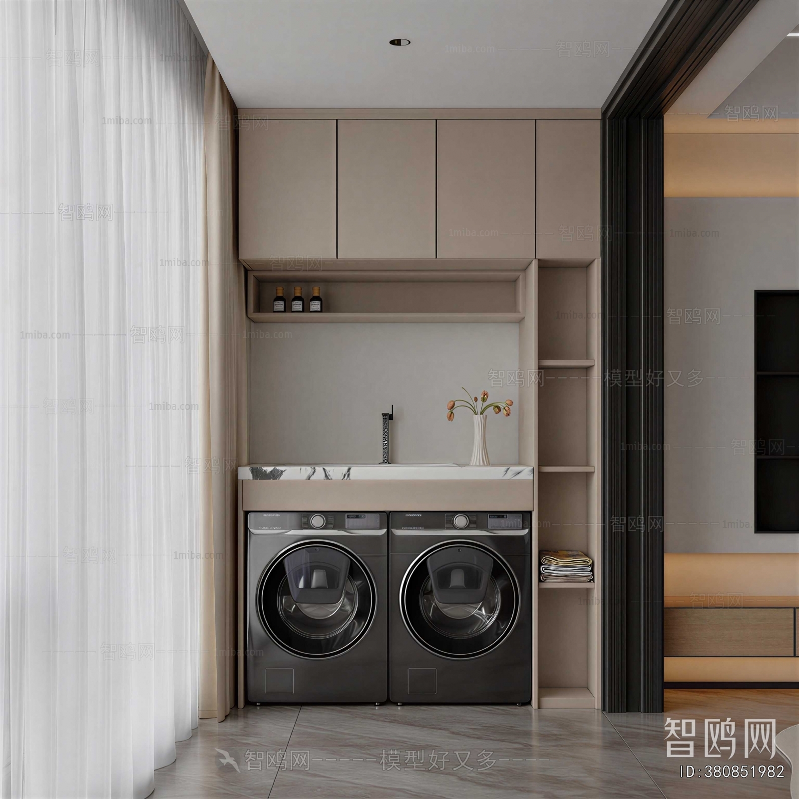 Modern Balcony Laundry Room