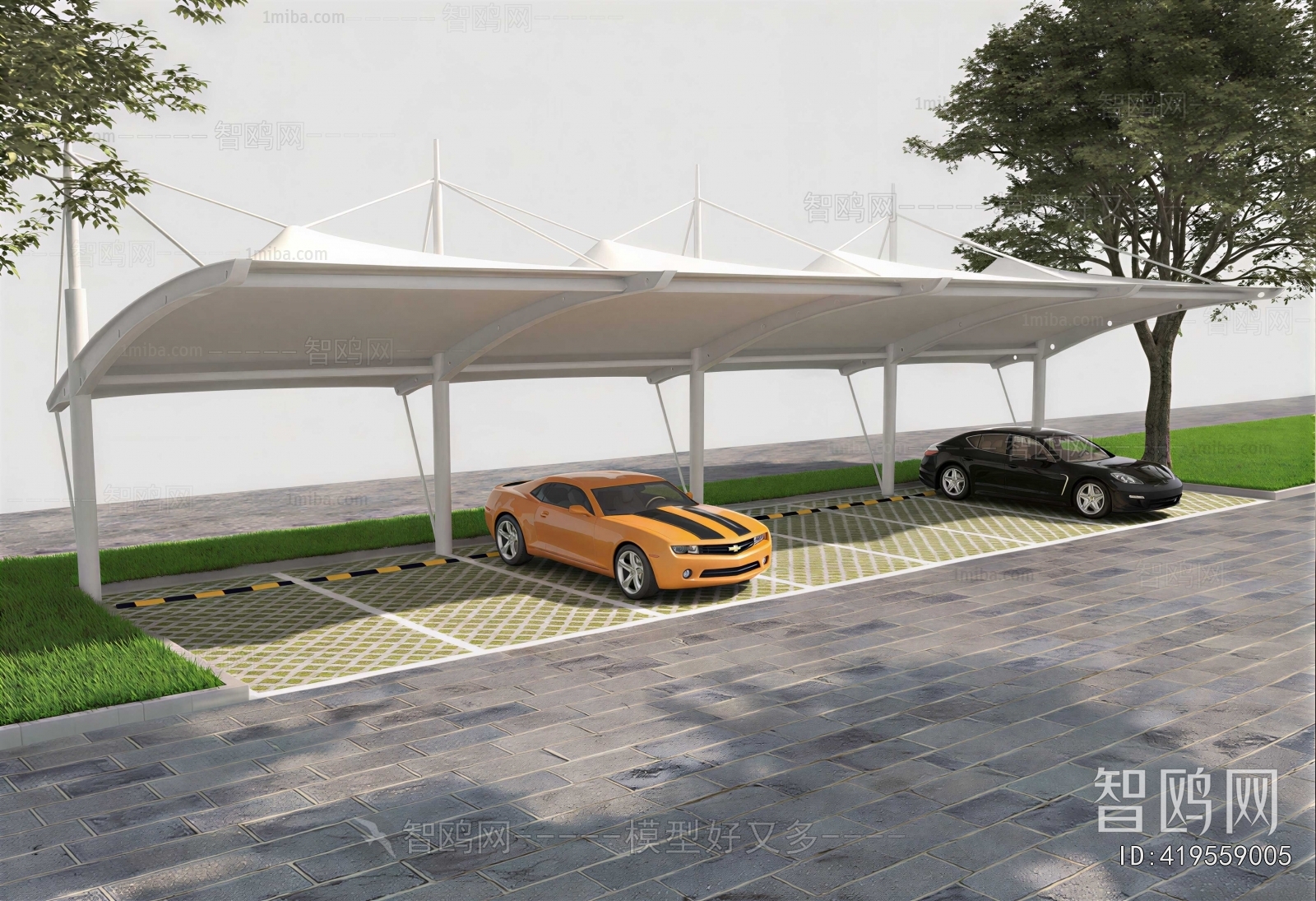 Modern Outdoor Parking Lot