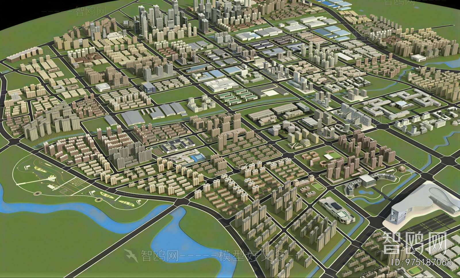 Modern Architectural Bird's-eye View Planning