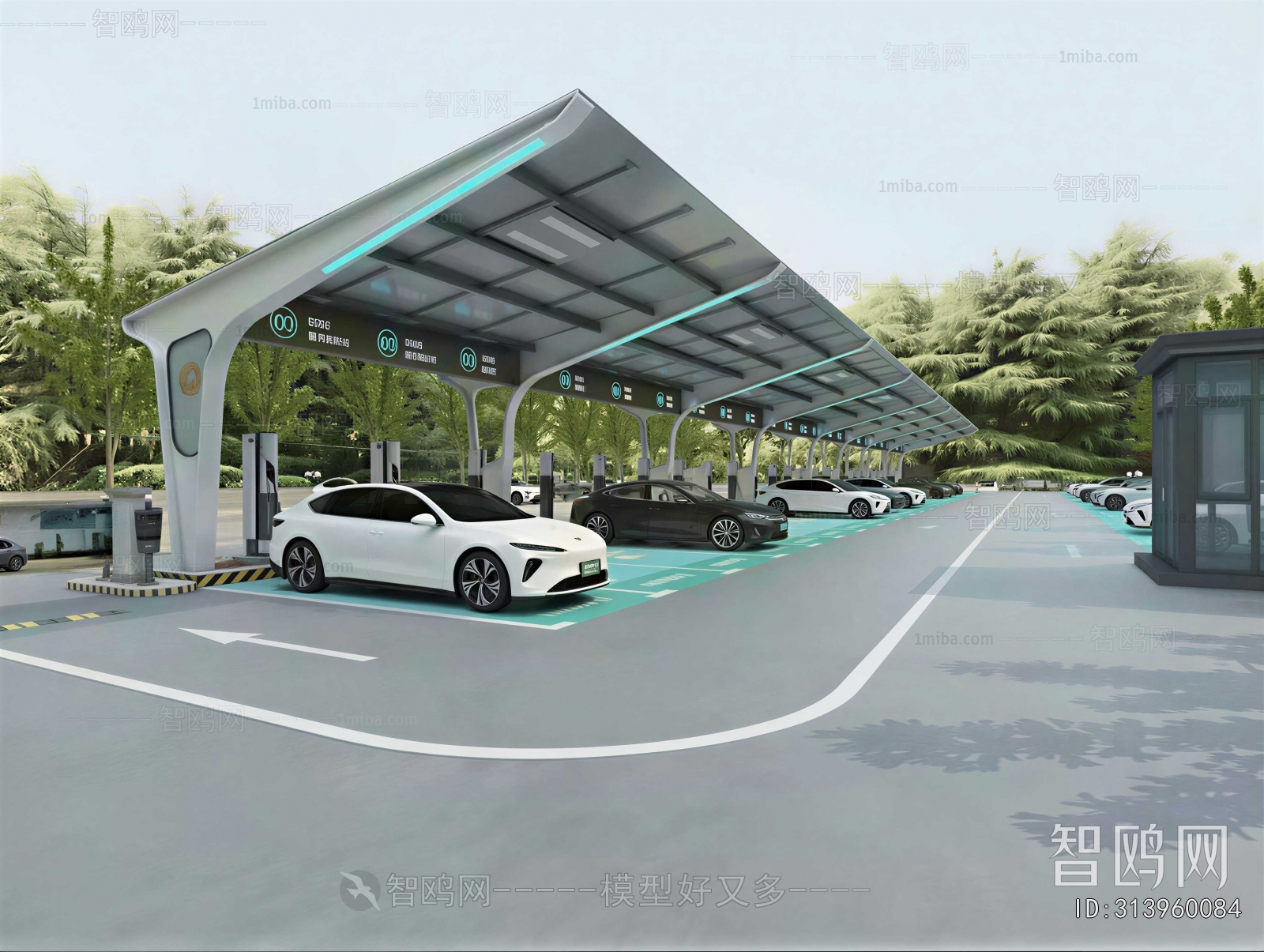 Modern Outdoor Parking Lot