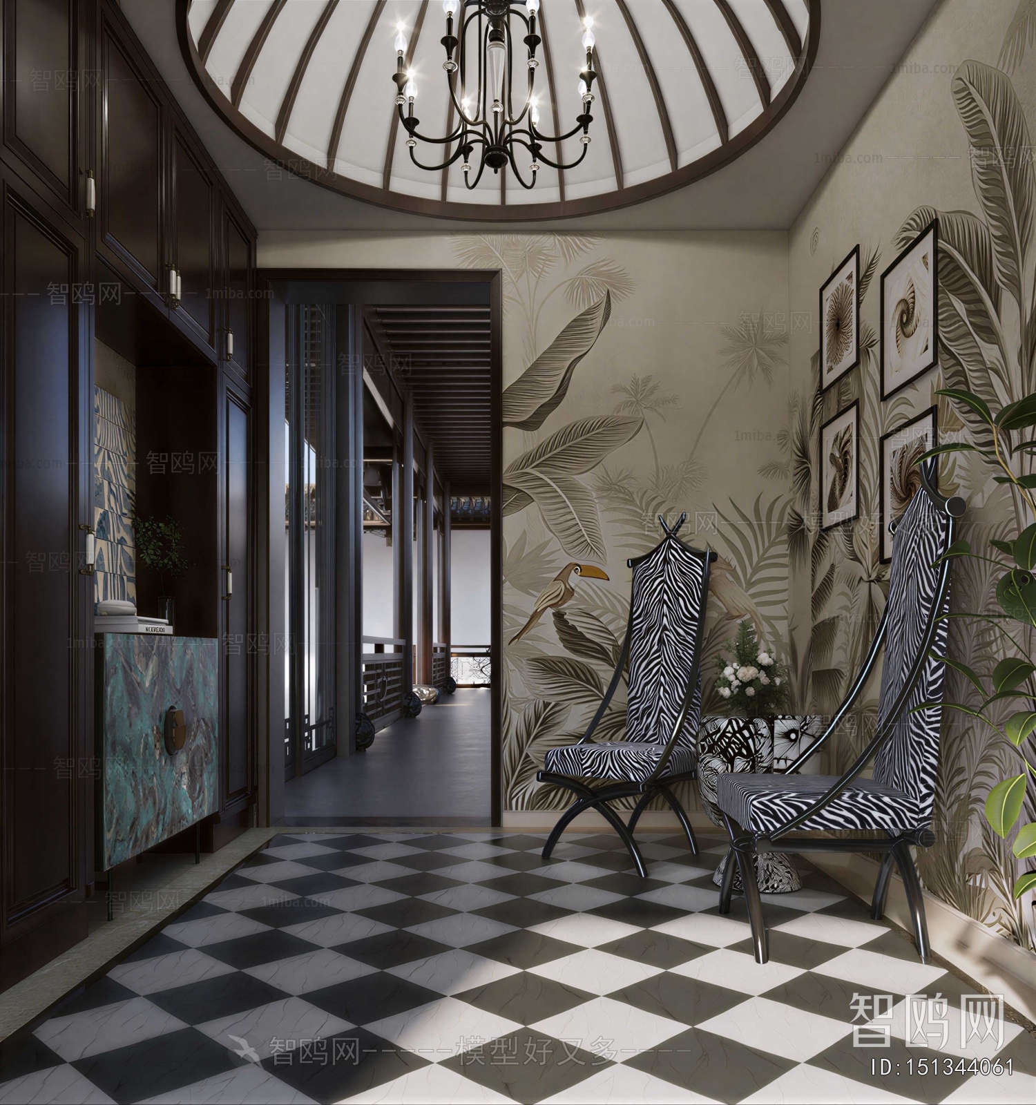 Retro Style Hallway