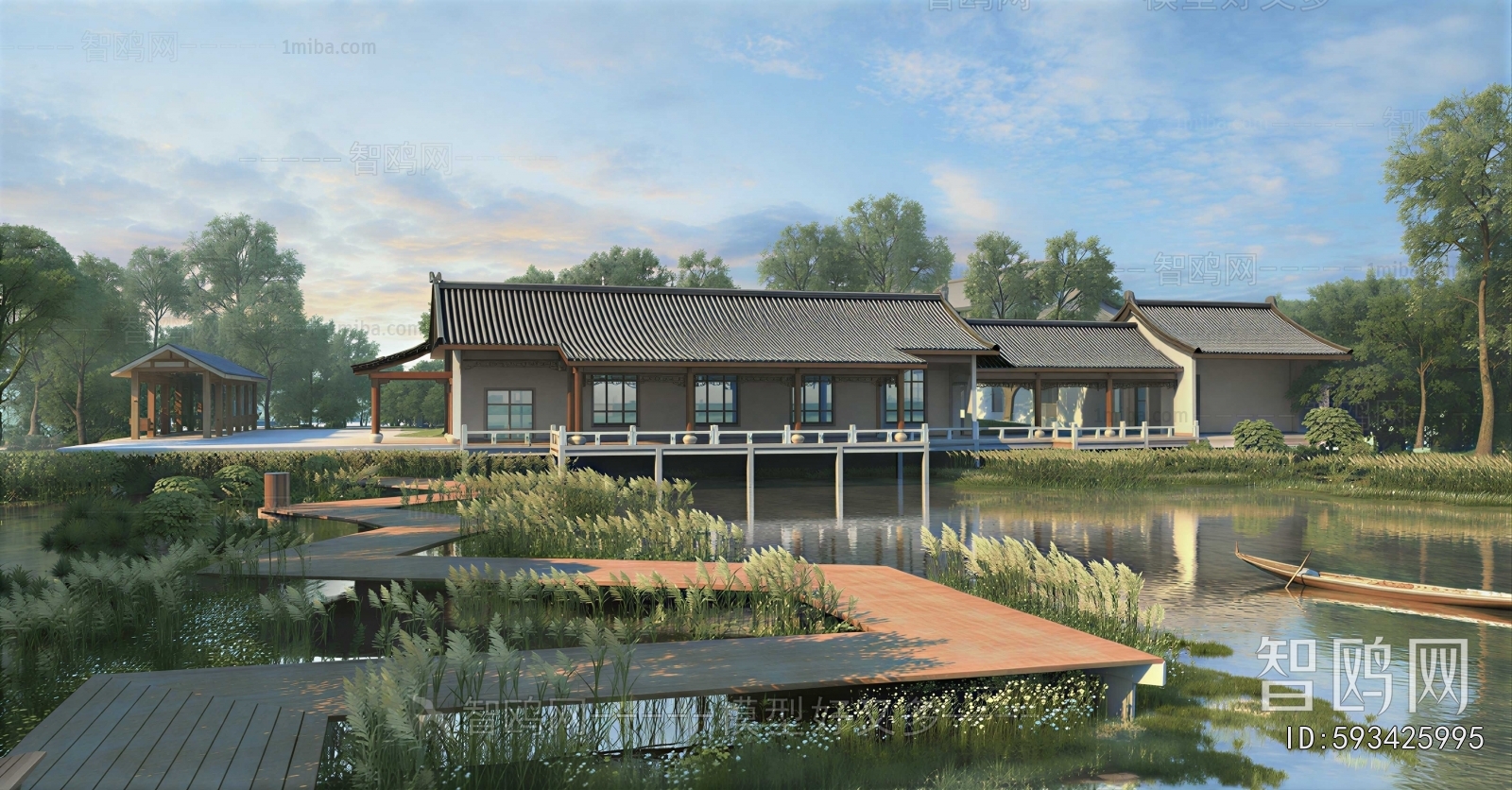 New Chinese Style Appearance Of Commercial Building