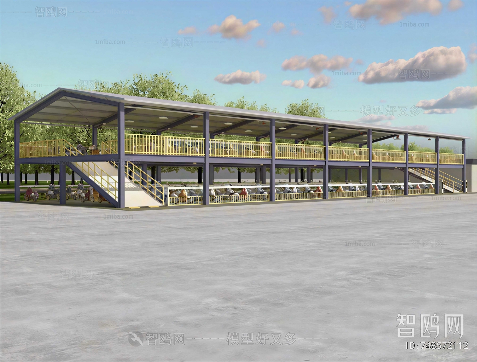 Modern Outdoor Parking Lot