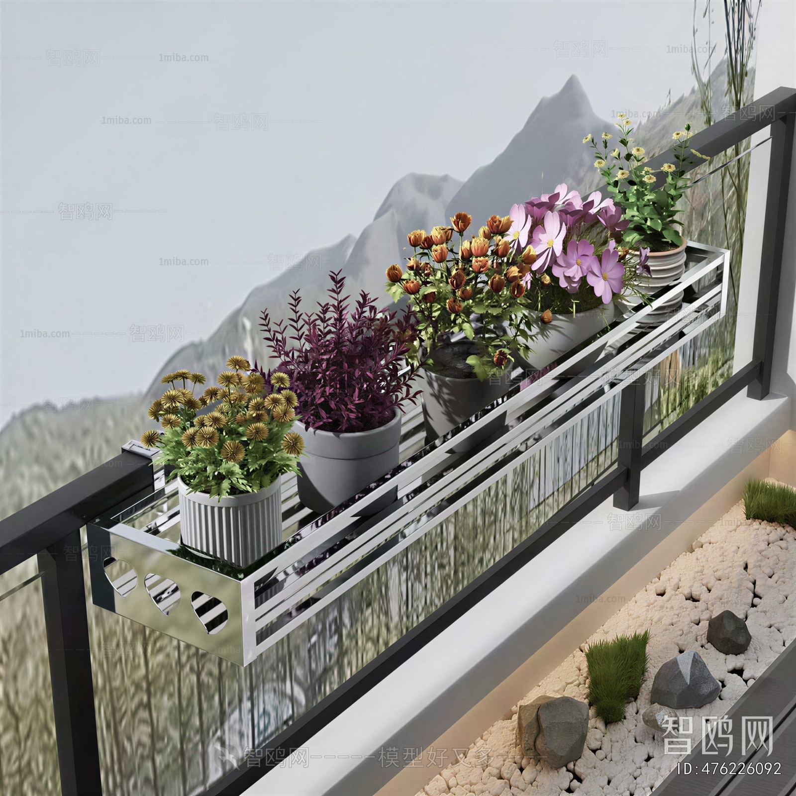 Modern Potted Green Plant
