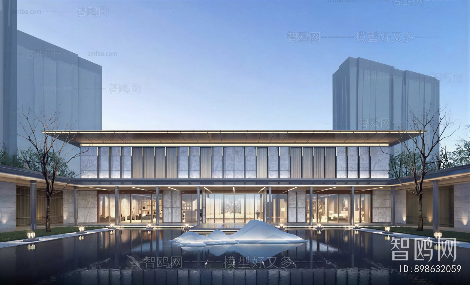 New Chinese Style Appearance Of Commercial Building