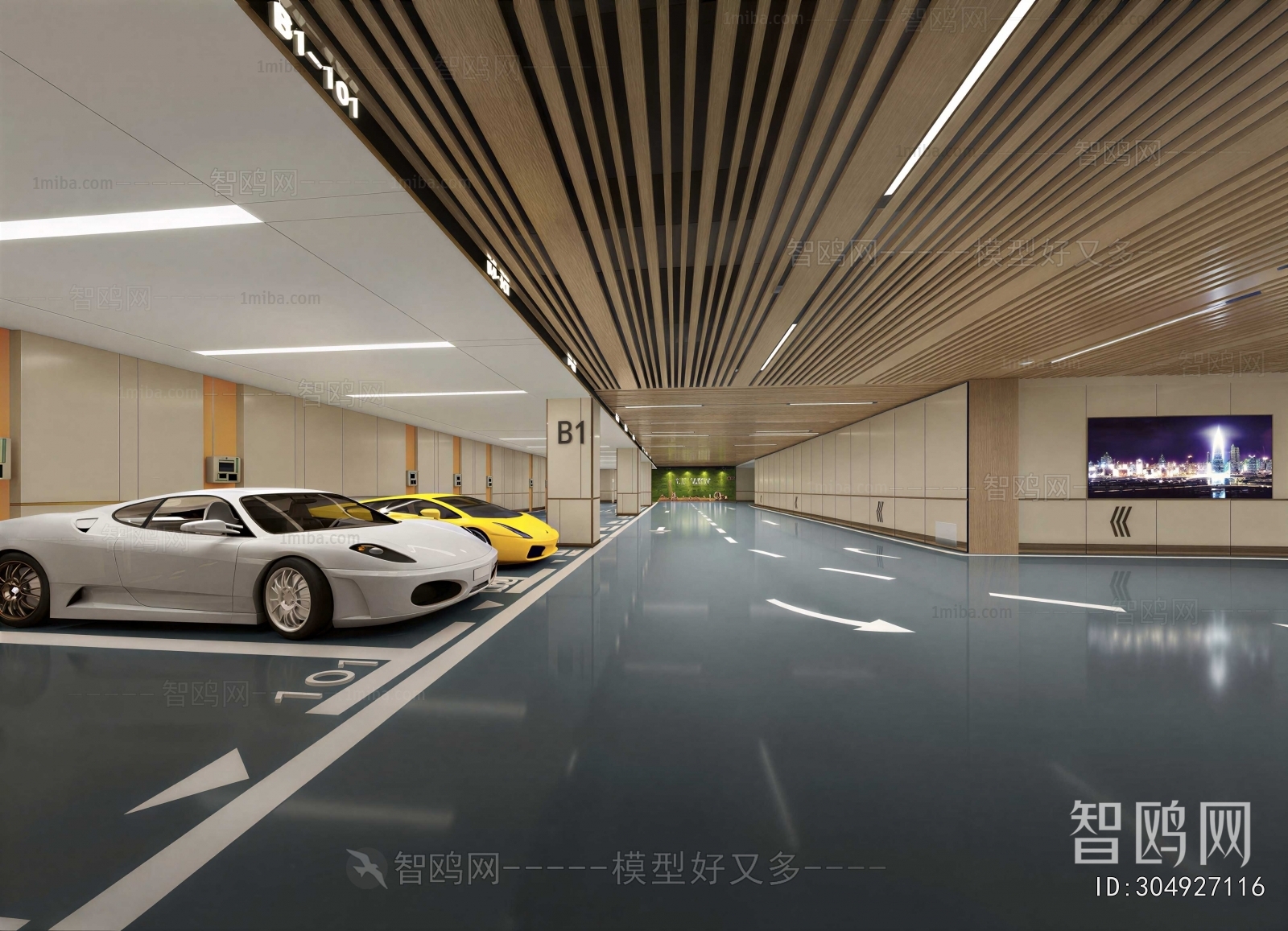 Modern Underground Parking Lot