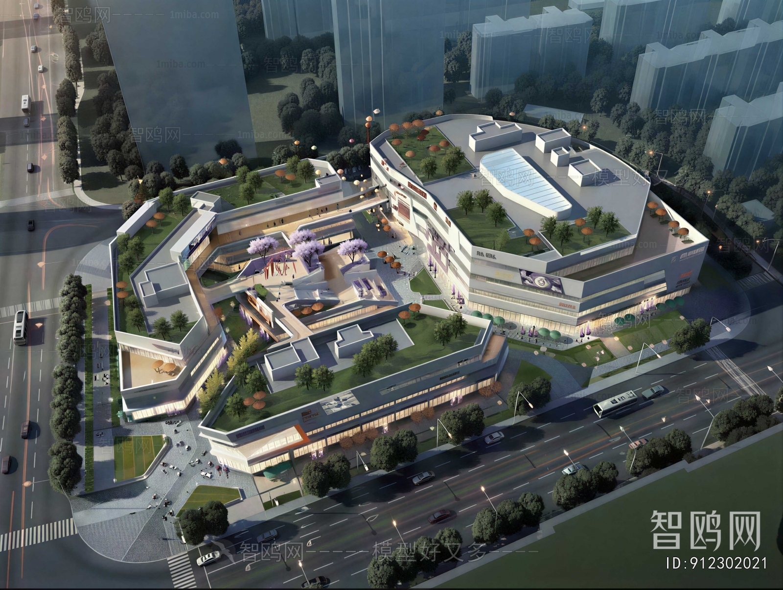 Modern Architectural Bird's-eye View Planning