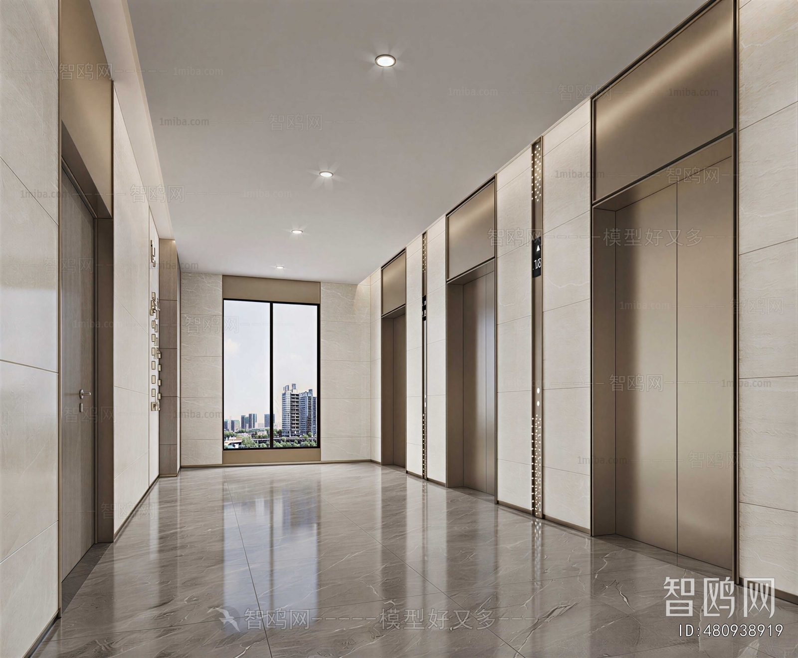 Modern Office Elevator Hall